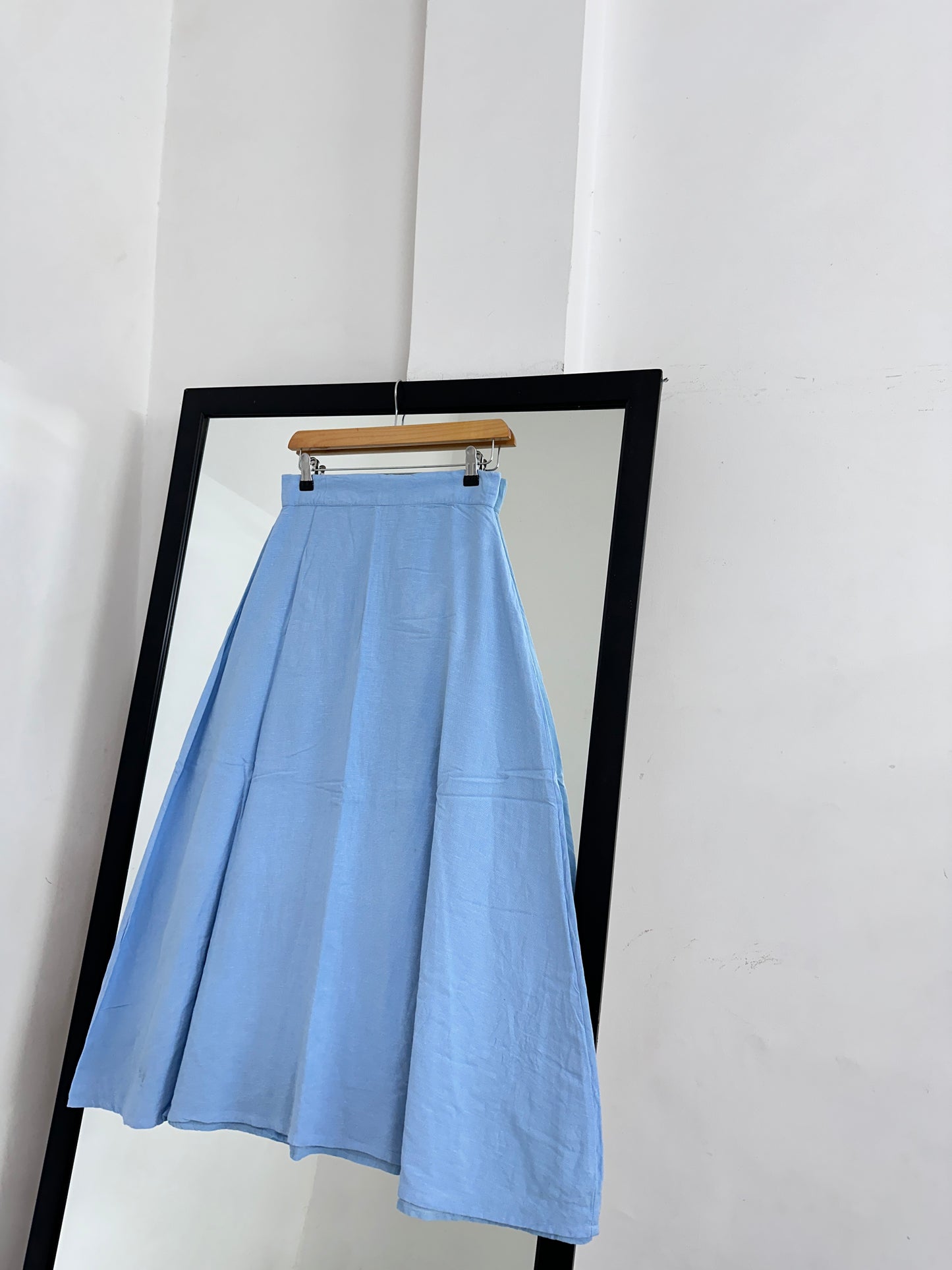 Blue Linen Skirt