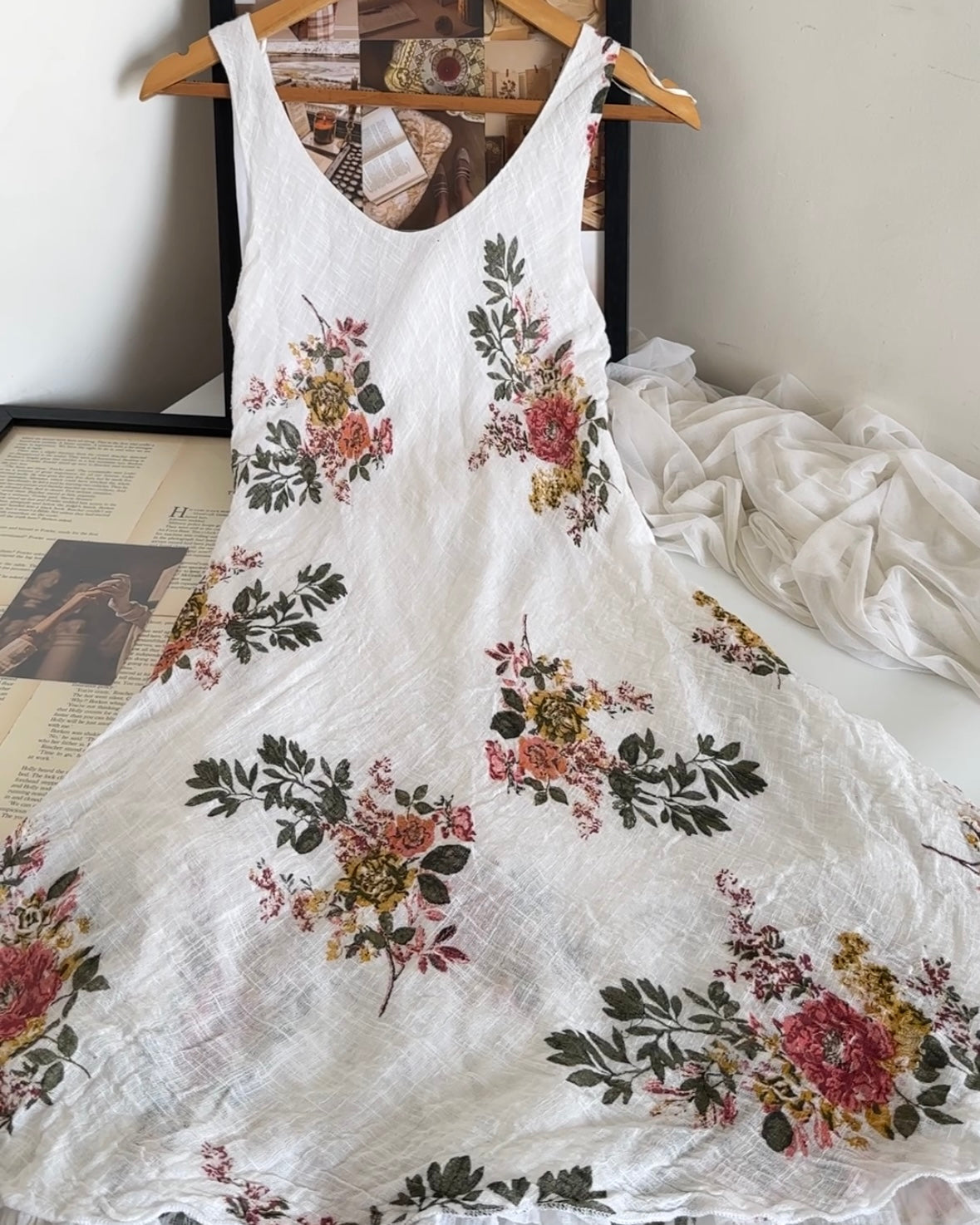 White Floral Cotton Dress