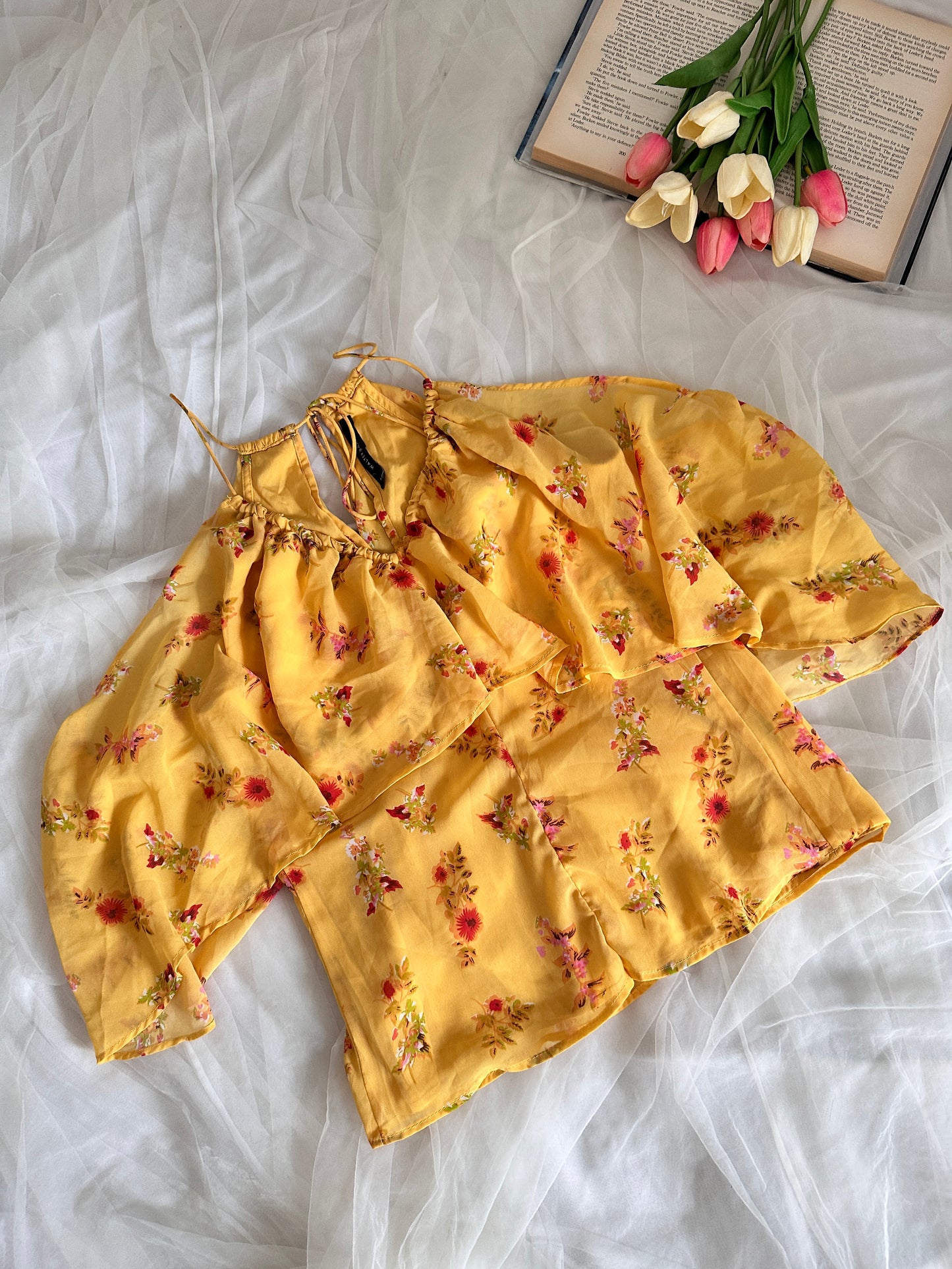 Yellow off shoulder top