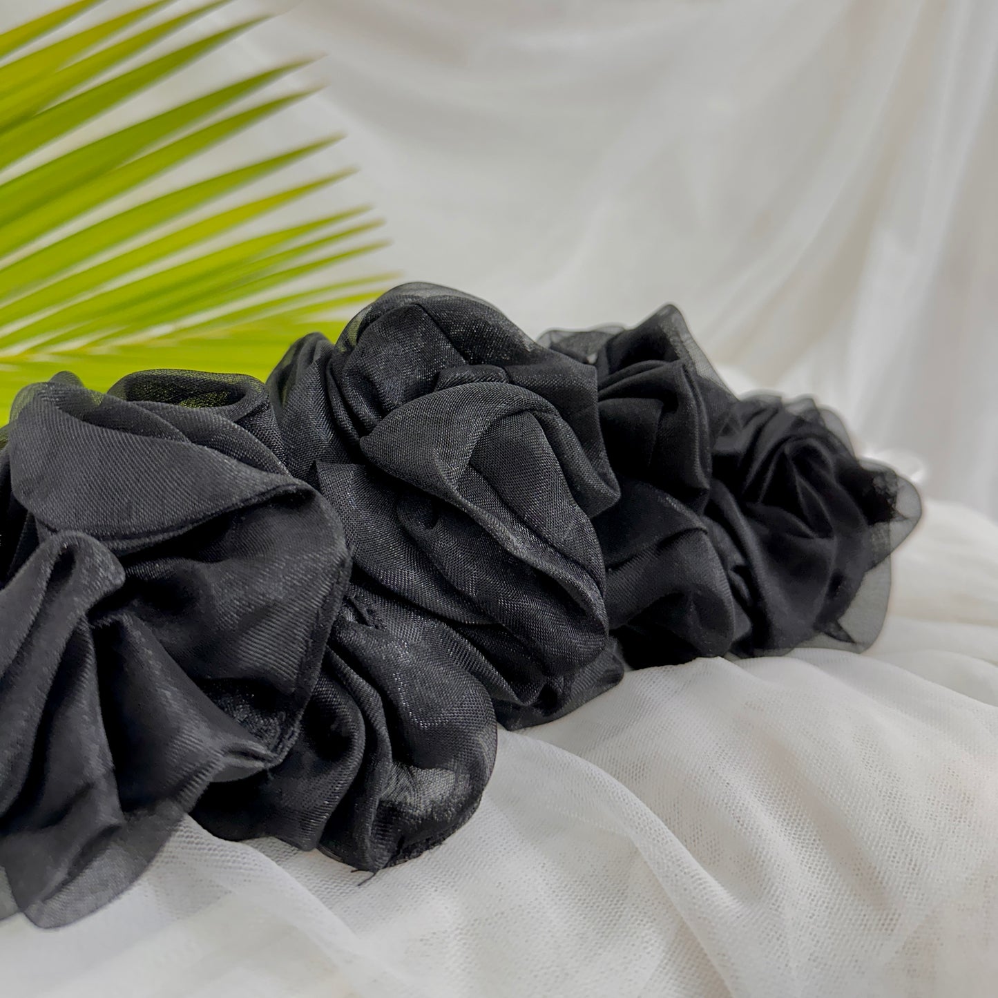 Black Organza Scrunchies (5)