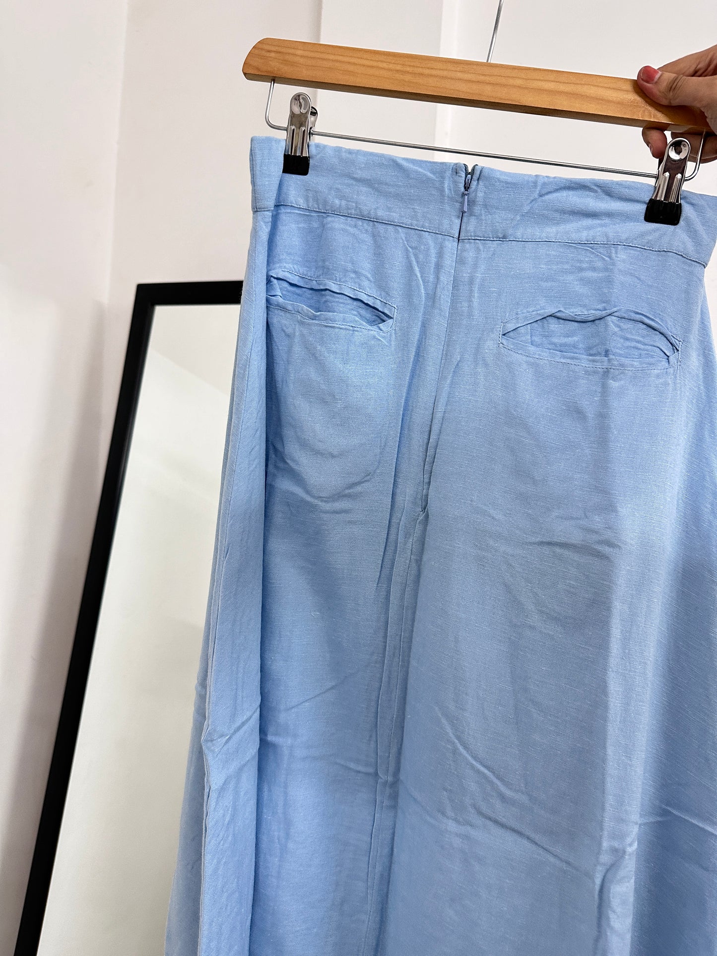 Blue Linen Skirt