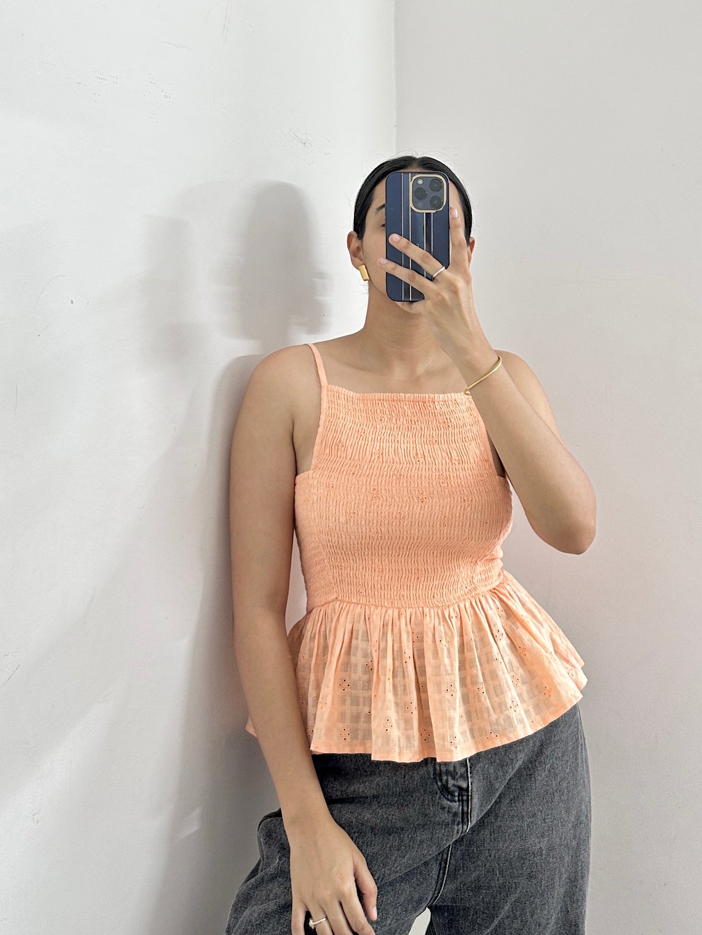 Orange ruched top