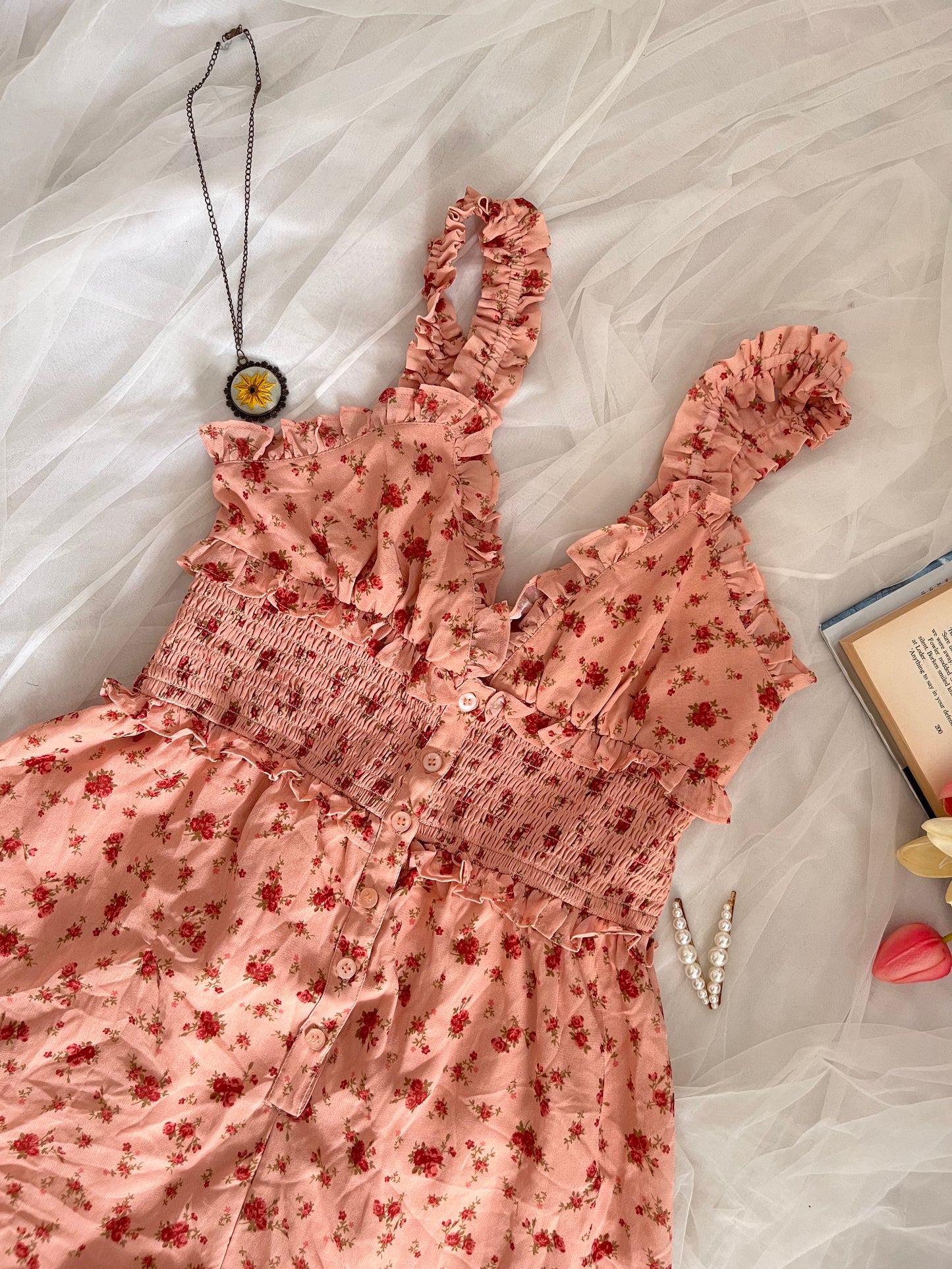 Orange Floral Playsuit