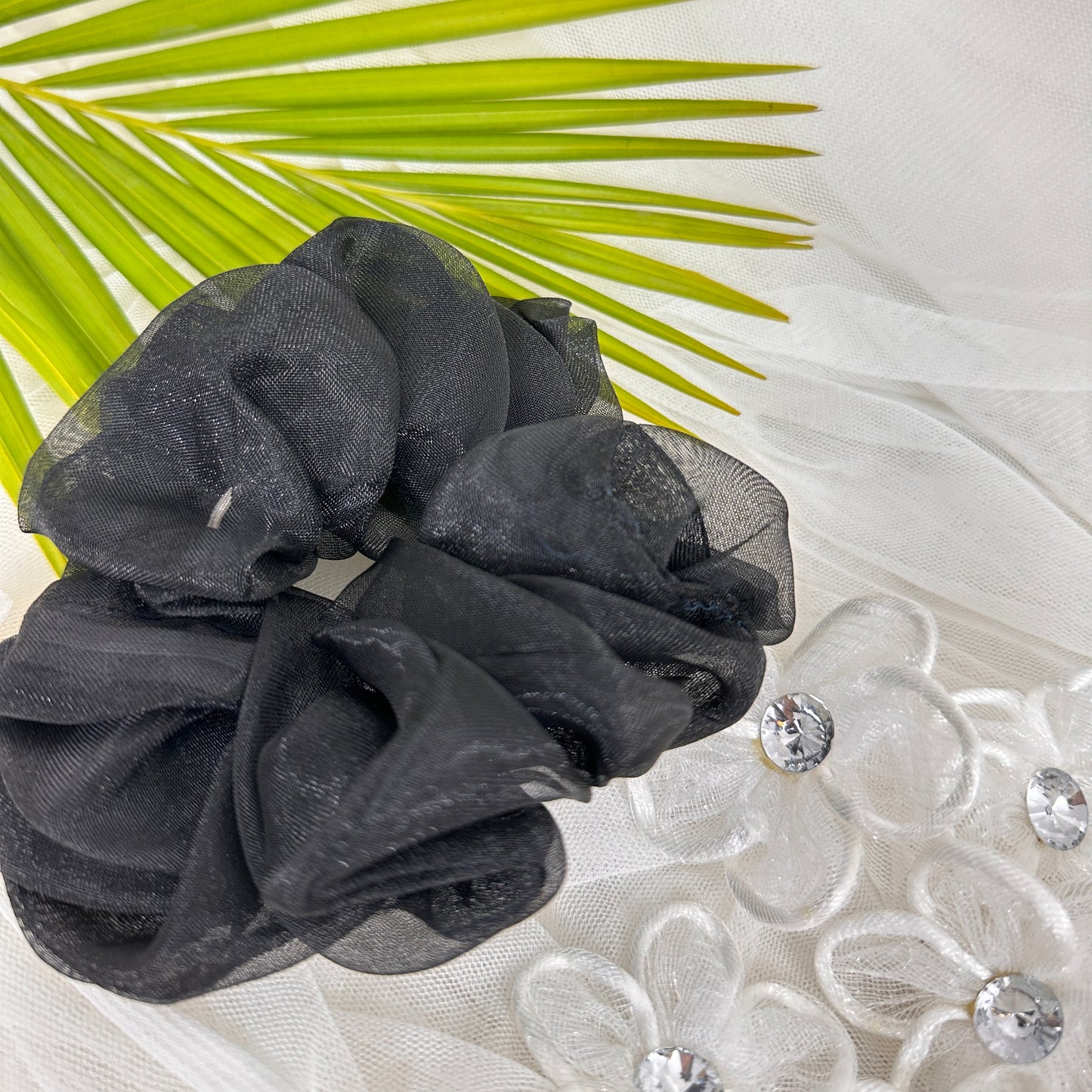 Black Organza Scrunchies (5)