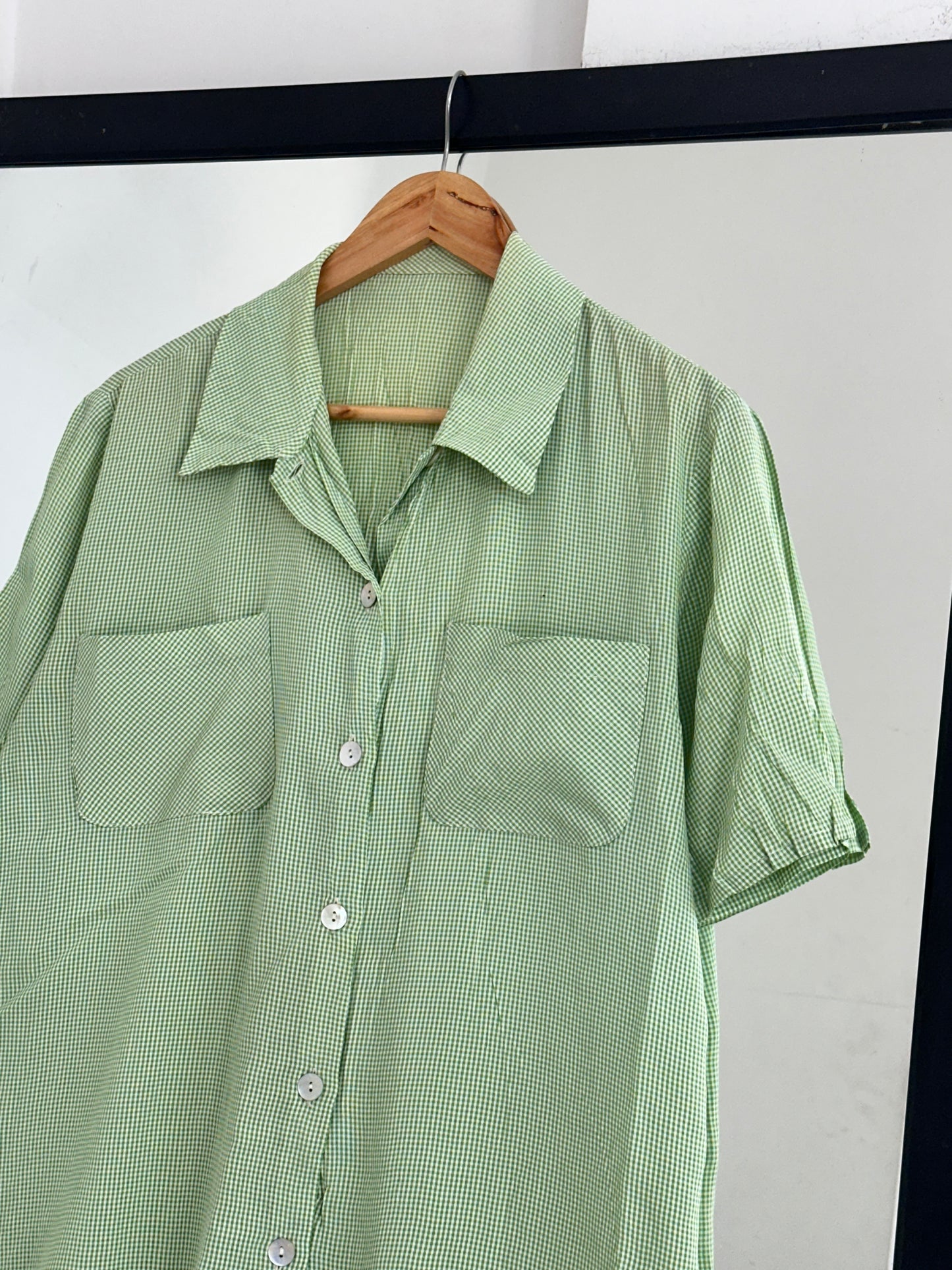 Gingham Green Shirt