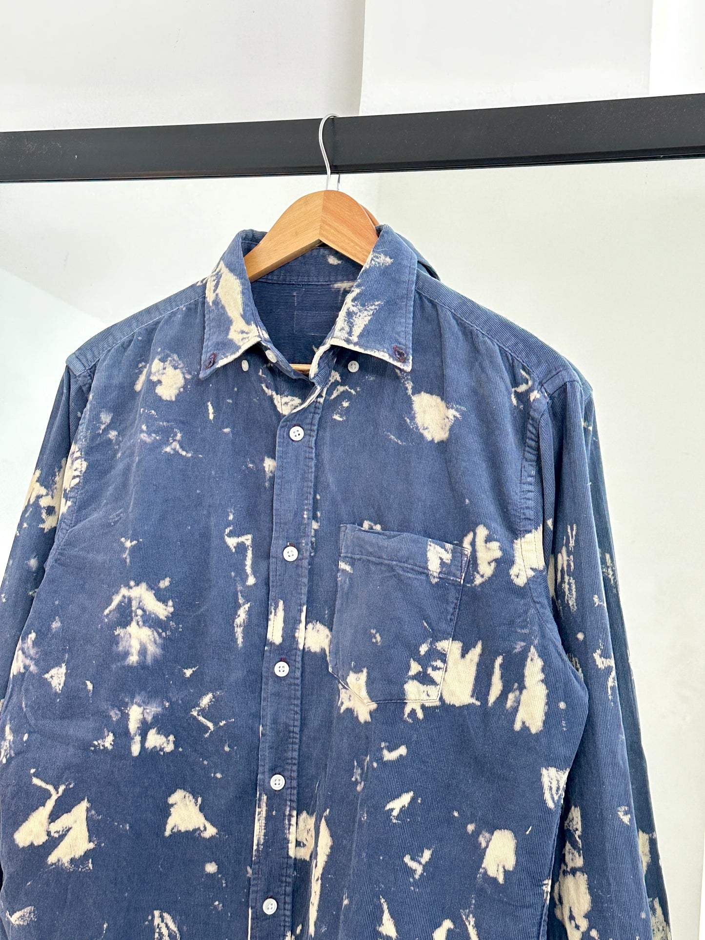 Blue acid wash corduroy