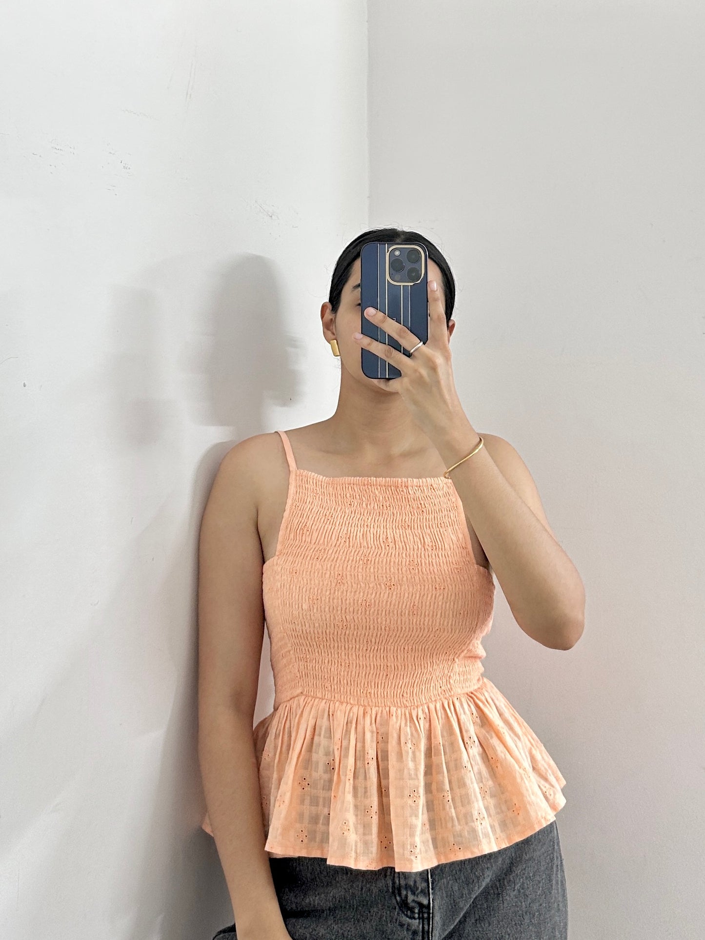 Orange ruched top