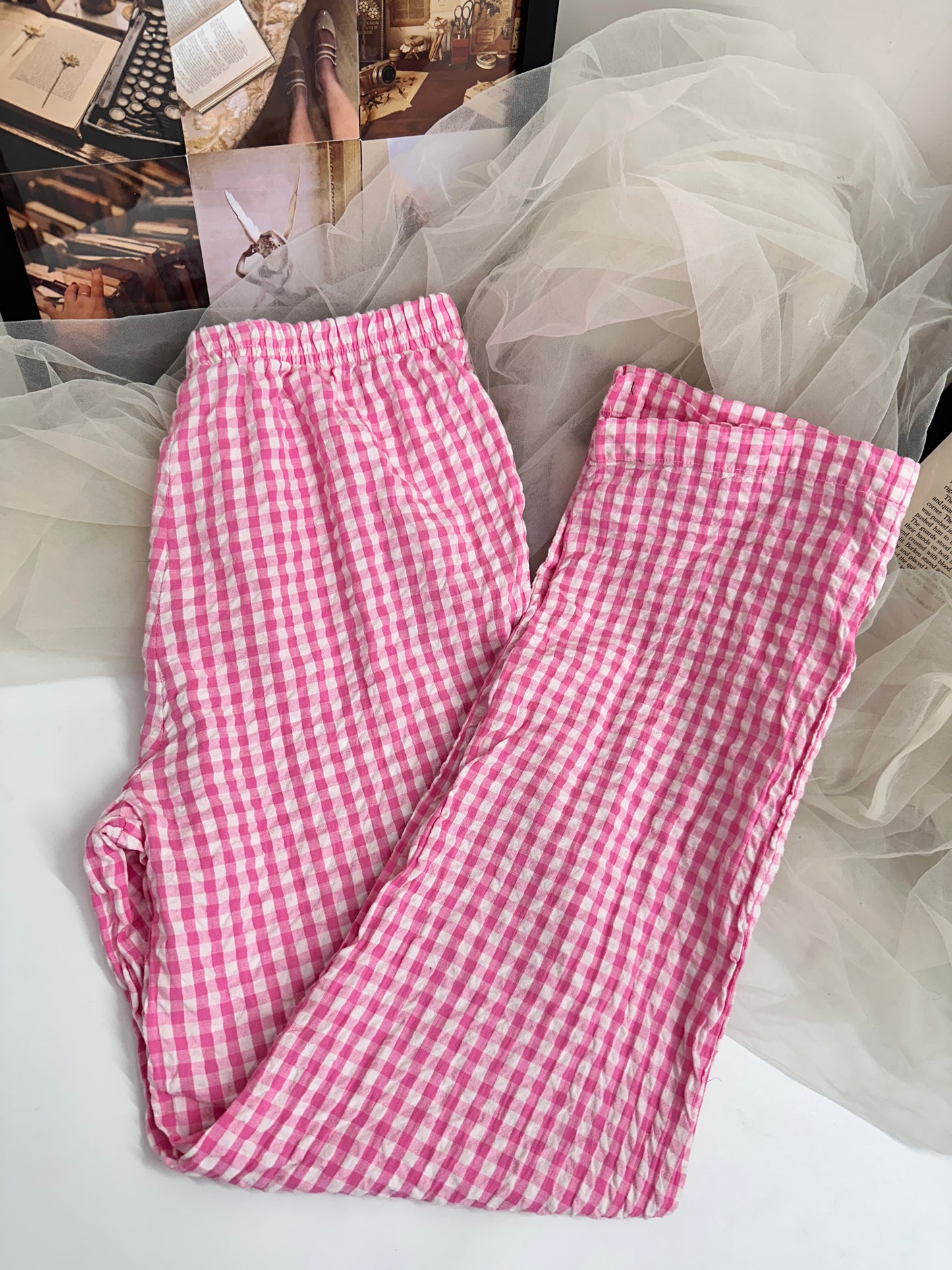 Pink Gingham Pants