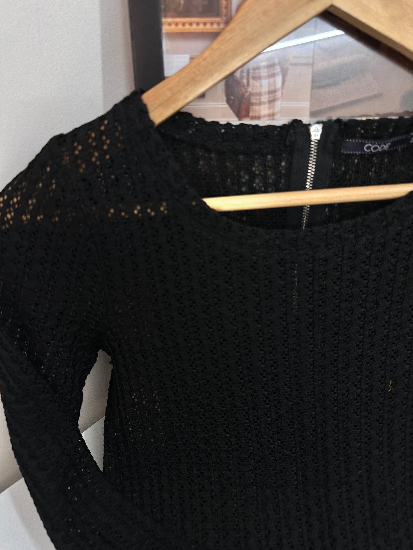 Black net top