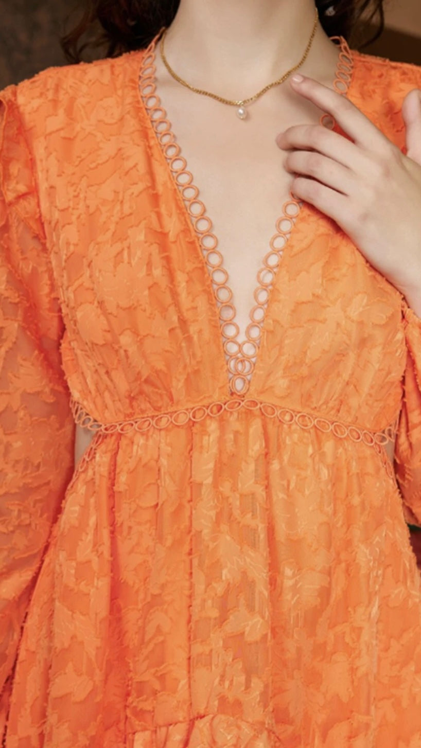 Orange Cut out Dress