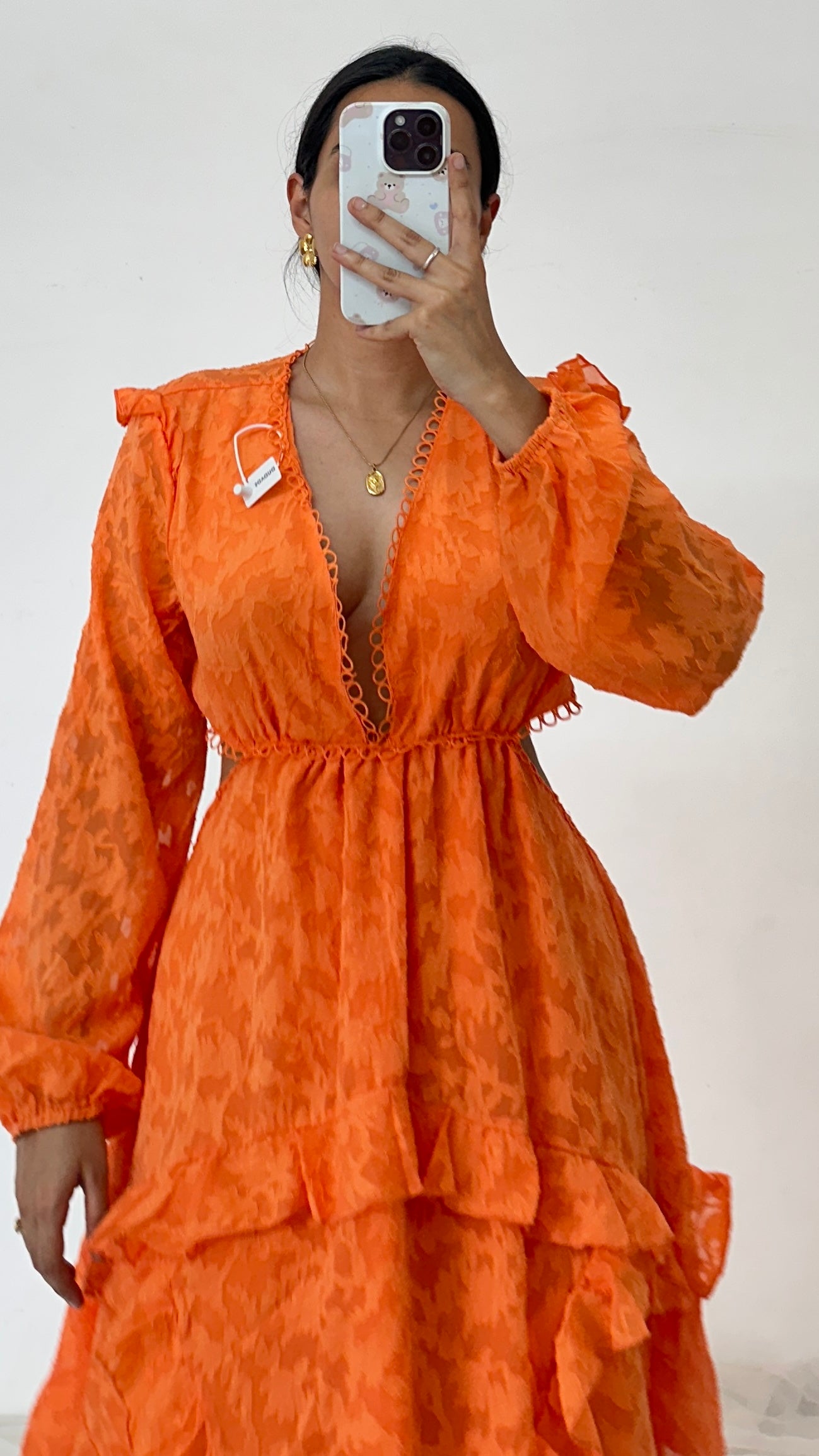 Orange Cut out Dress
