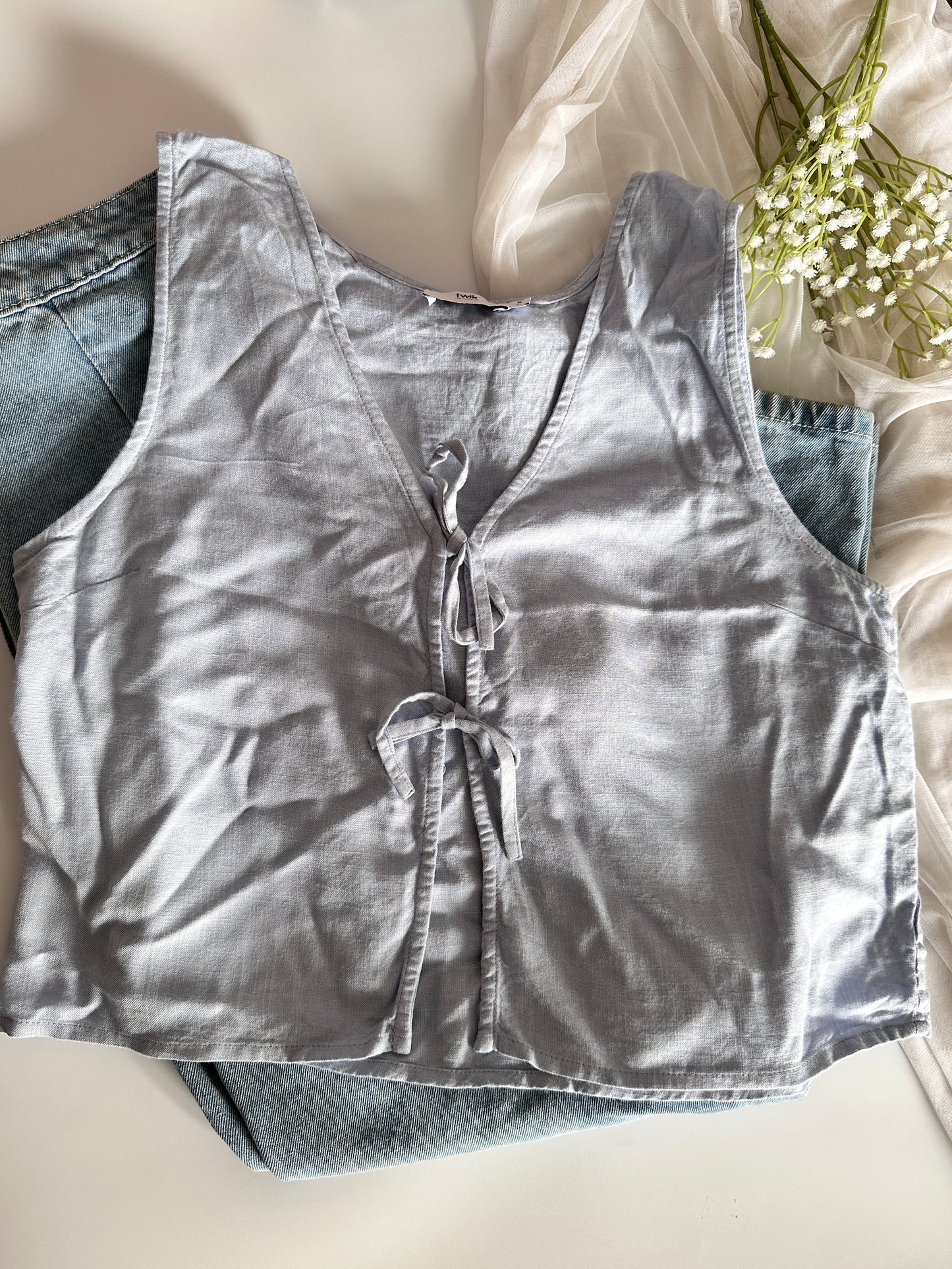 Blue cotton vest