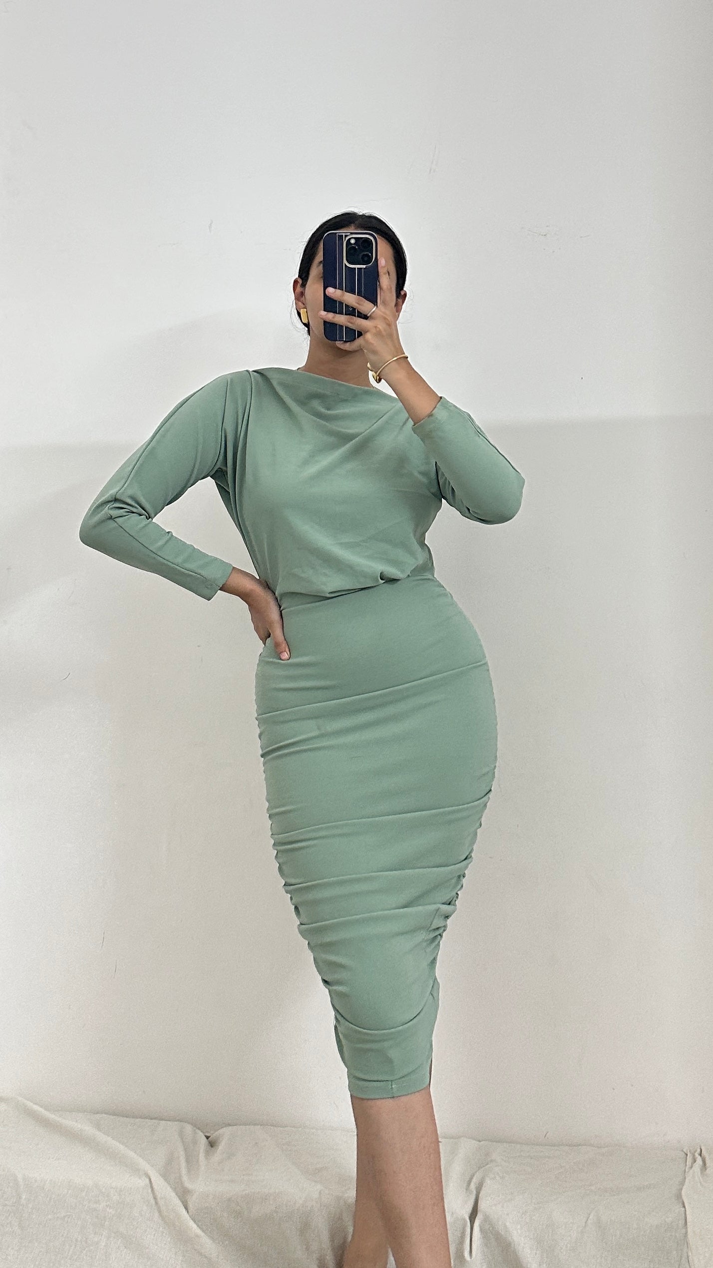 Sage bodycon dress