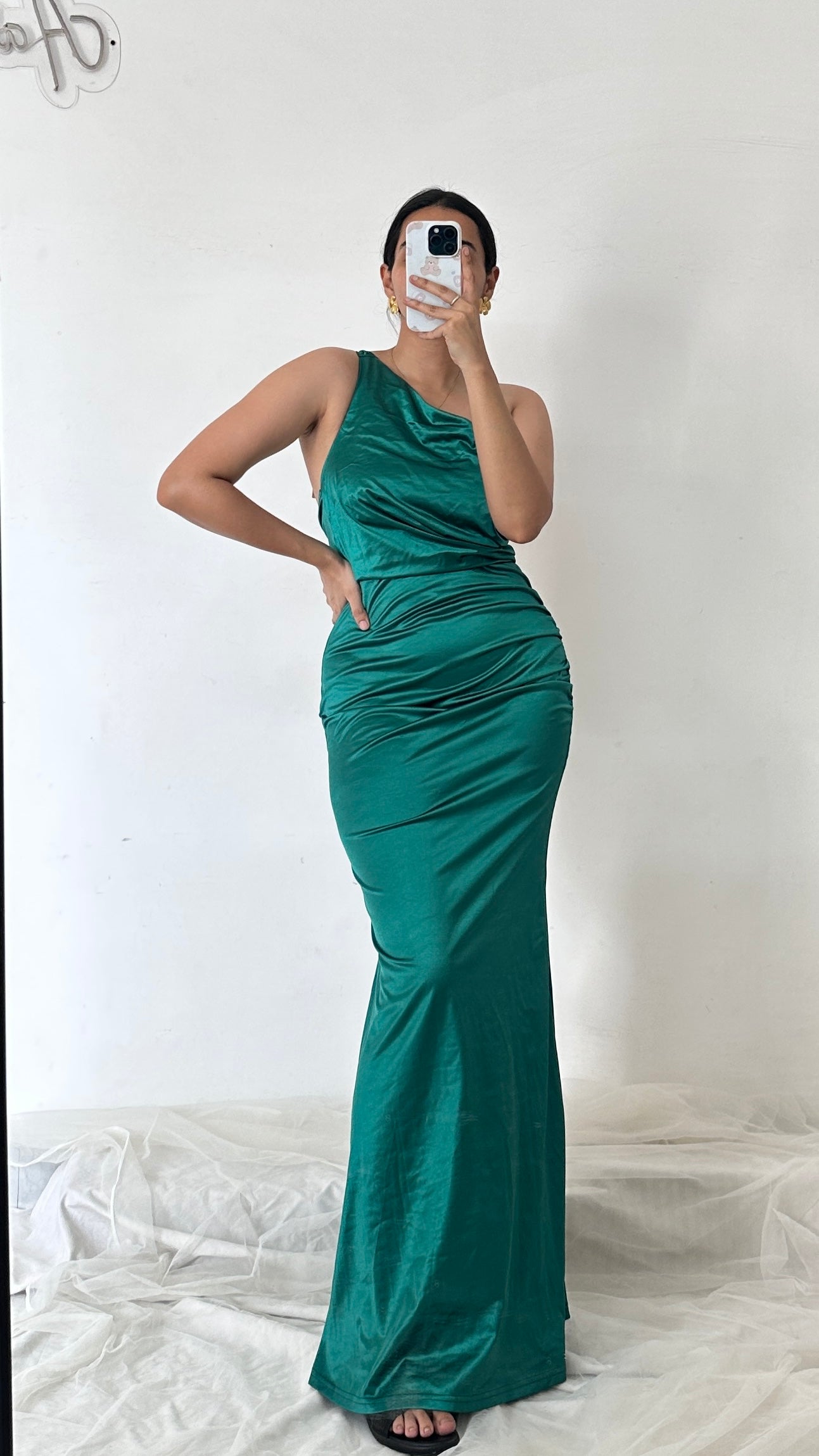 One Shoulder Satin Dress