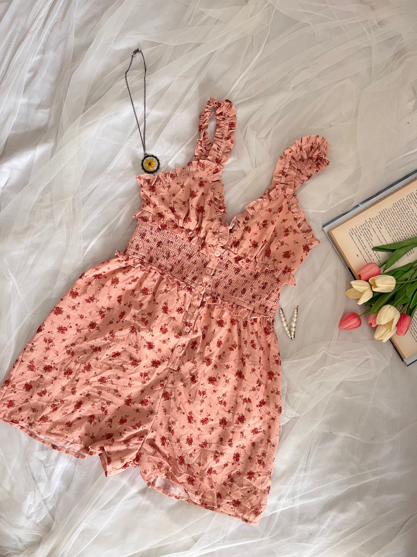 Orange Floral Playsuit
