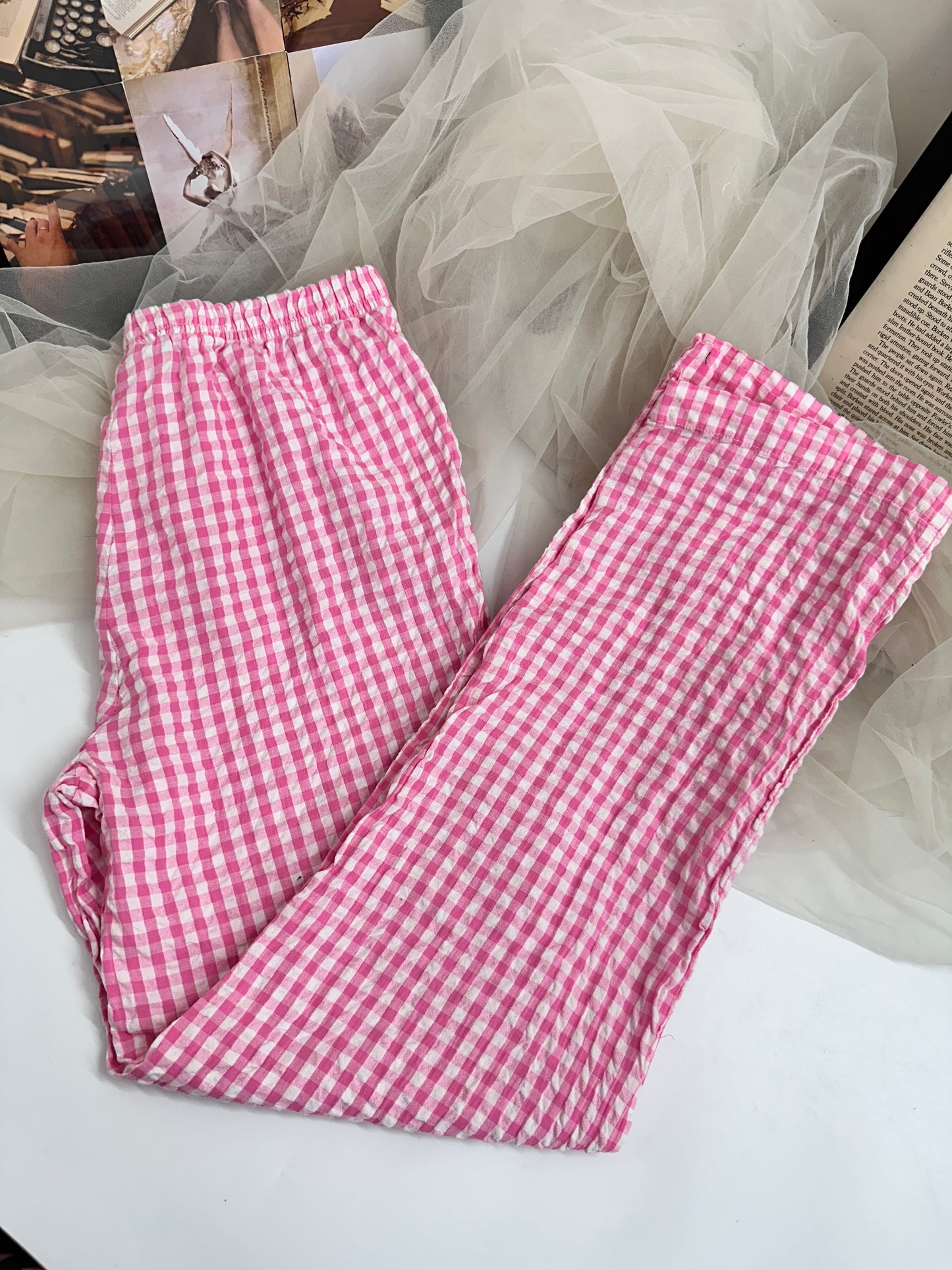 Pink Gingham Pants