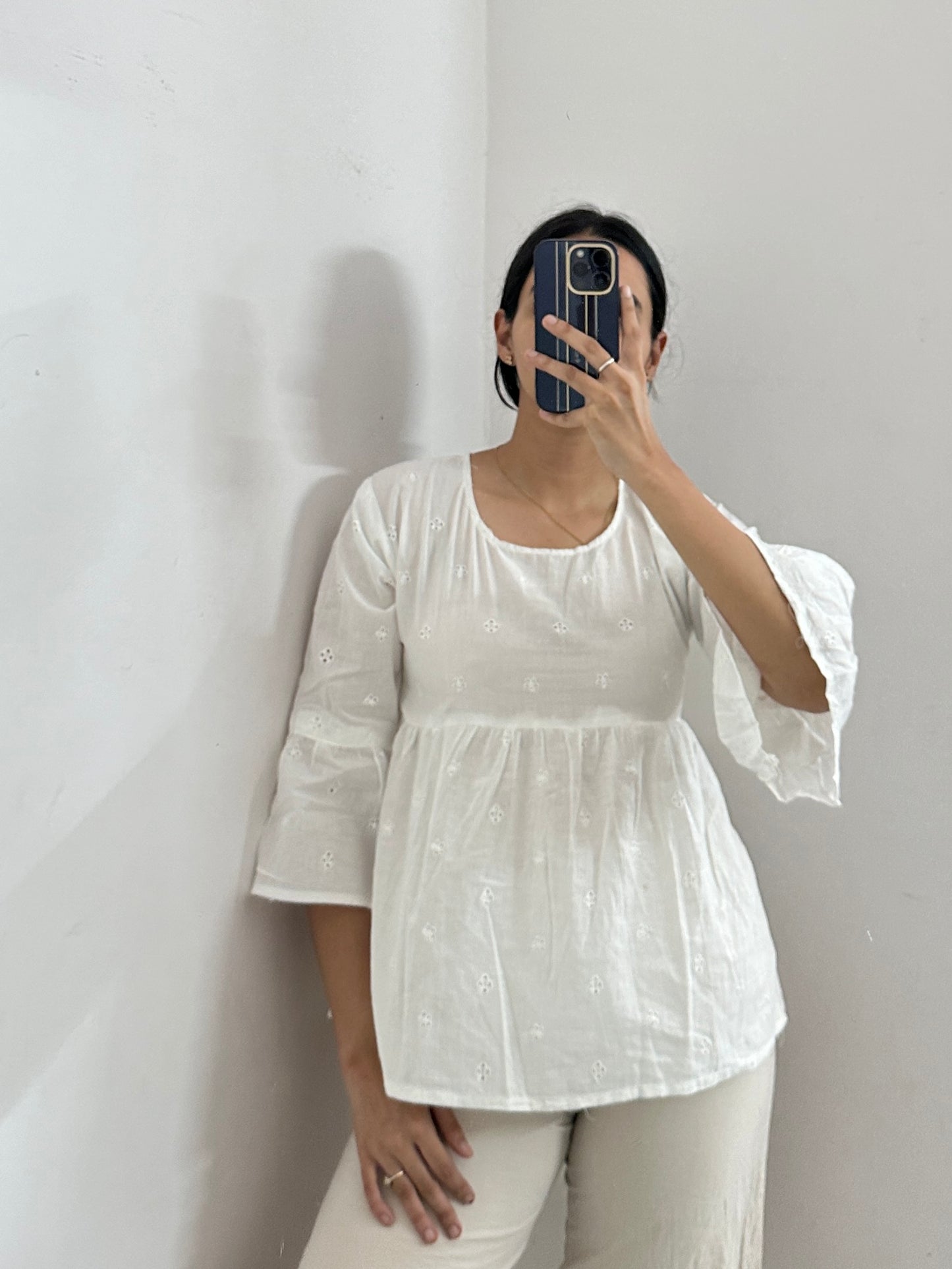 Embroidered peasant blouse