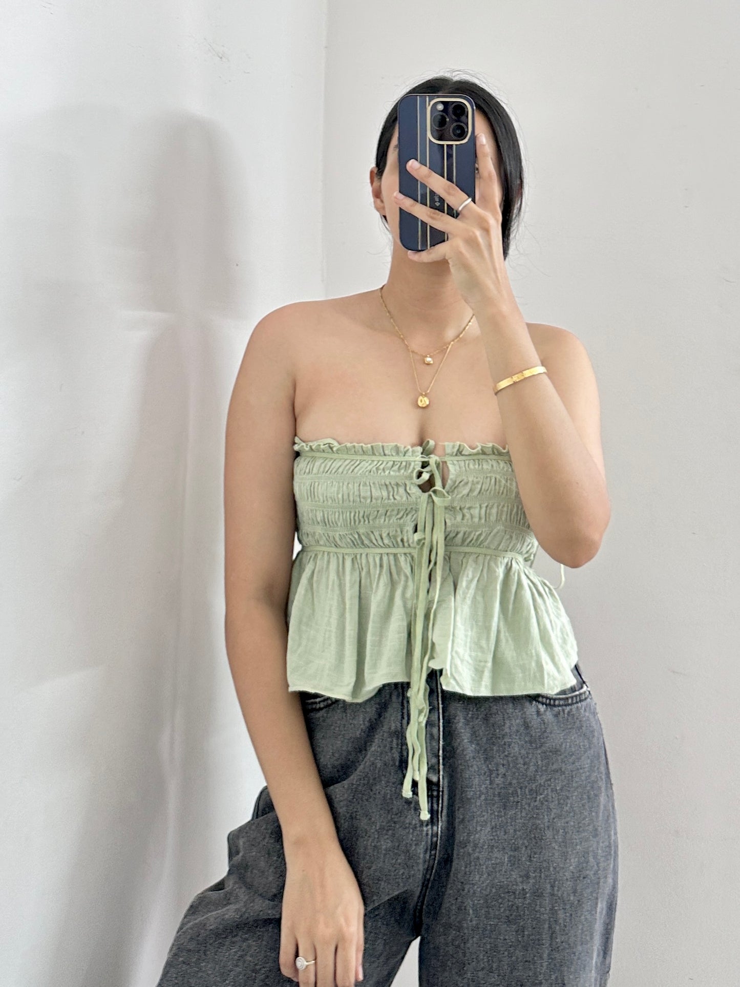 Front ruffle top