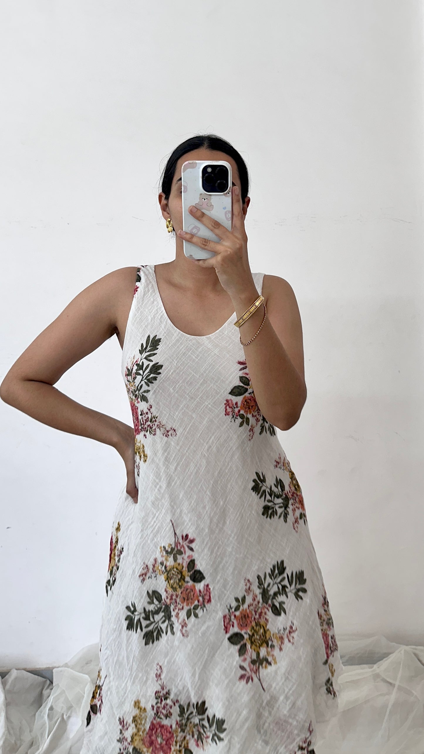 White Floral Cotton Dress