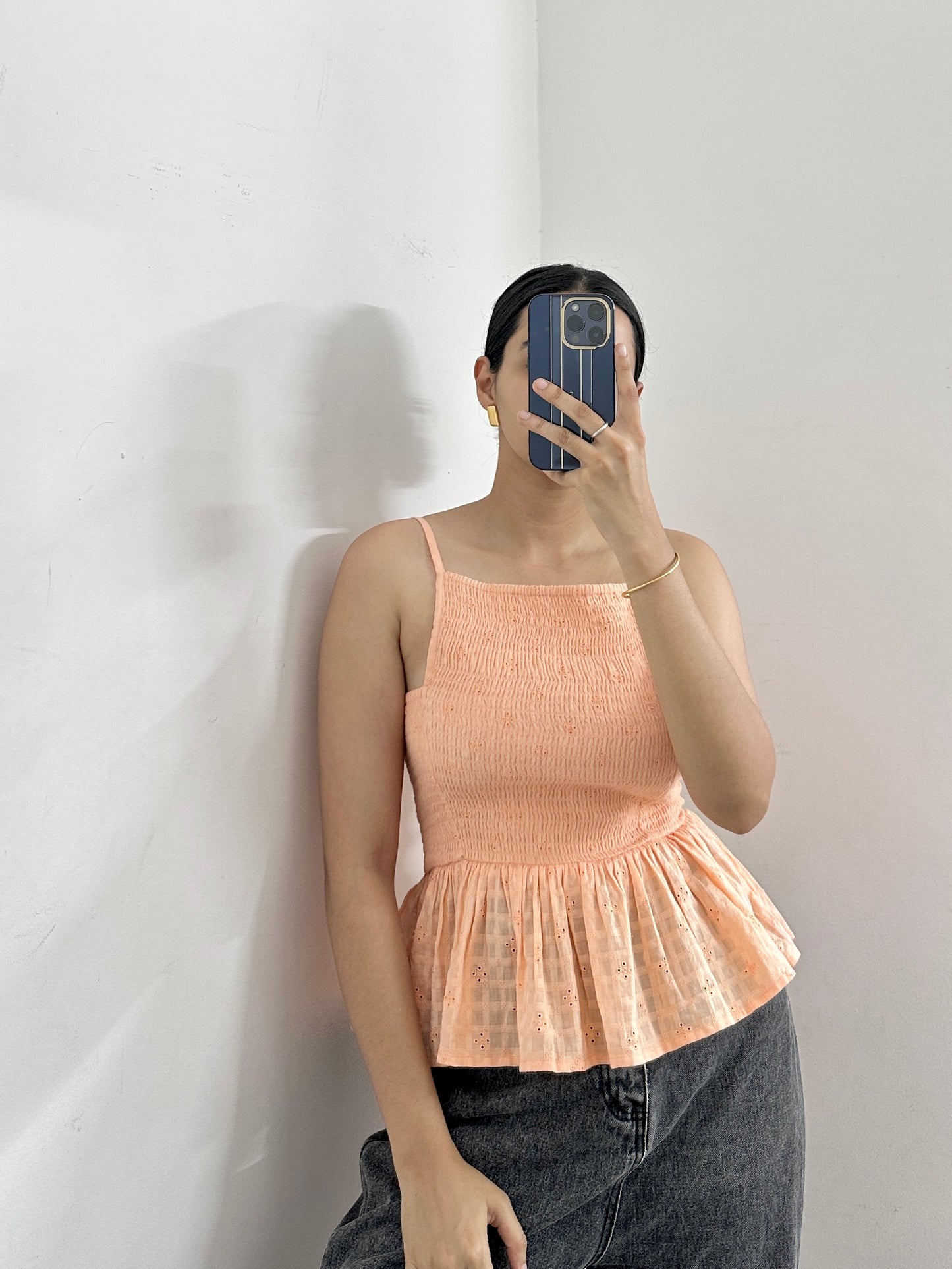 Orange ruched top