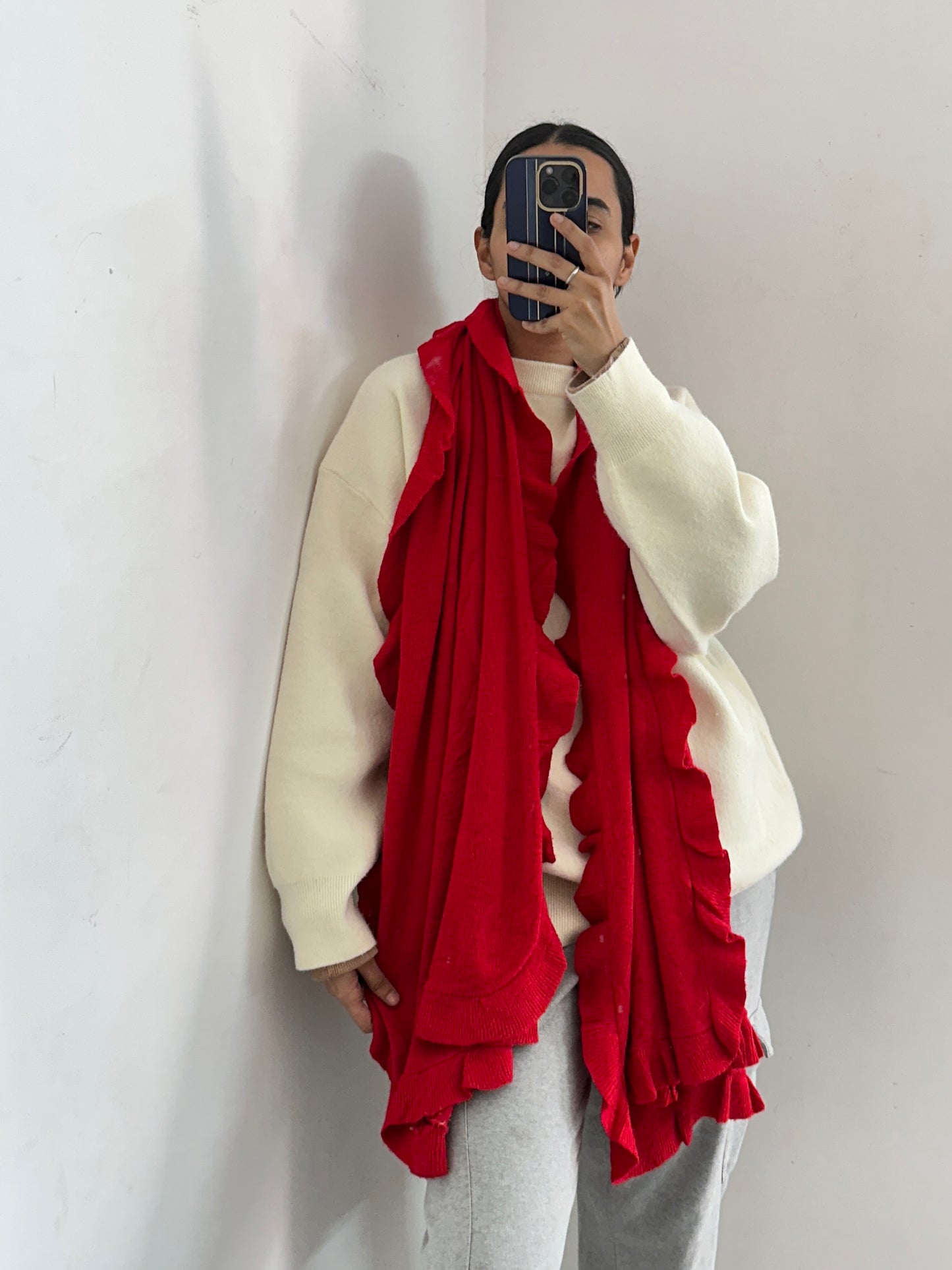 Red Frill Scarf