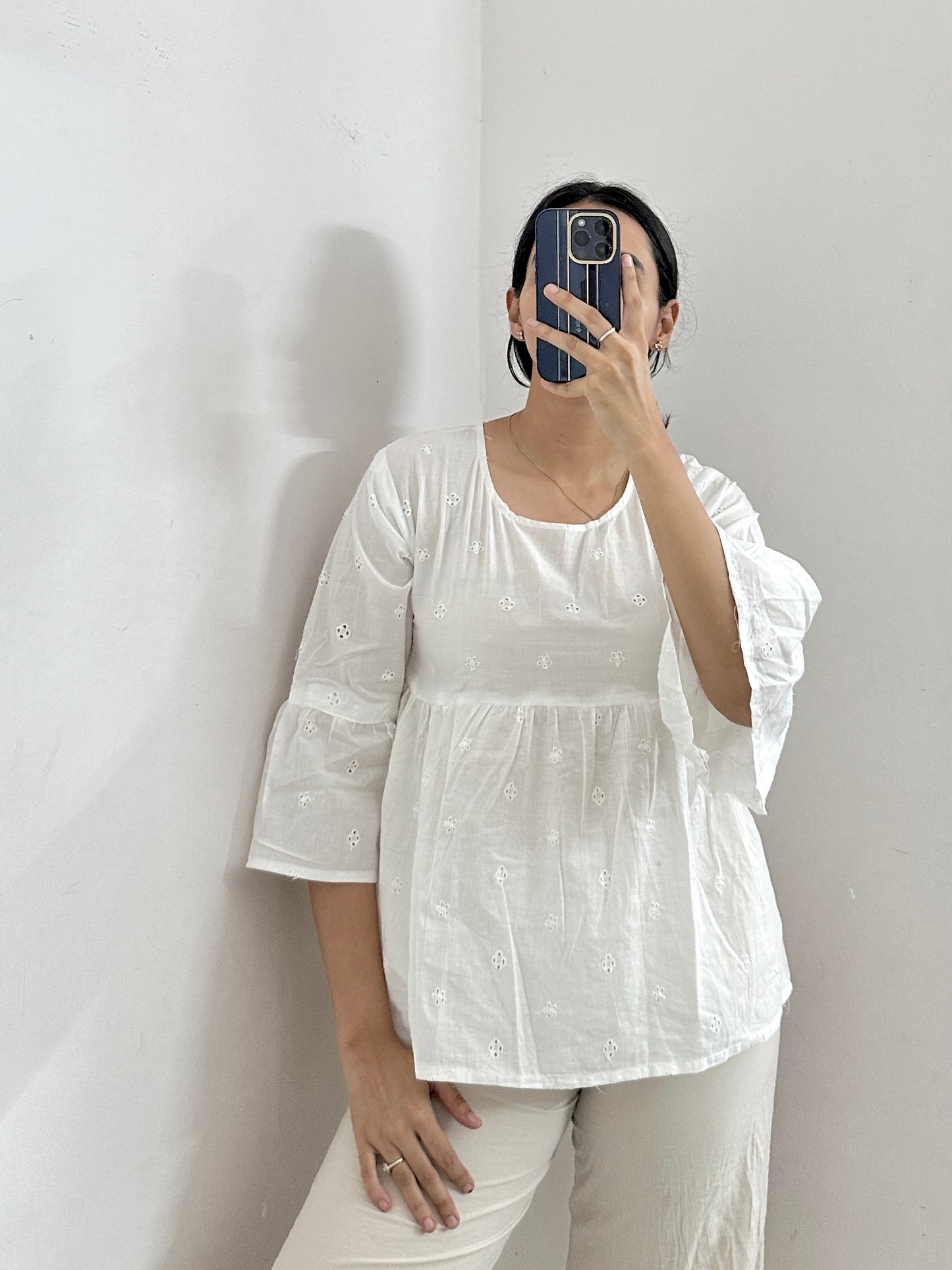 Embroidered peasant blouse