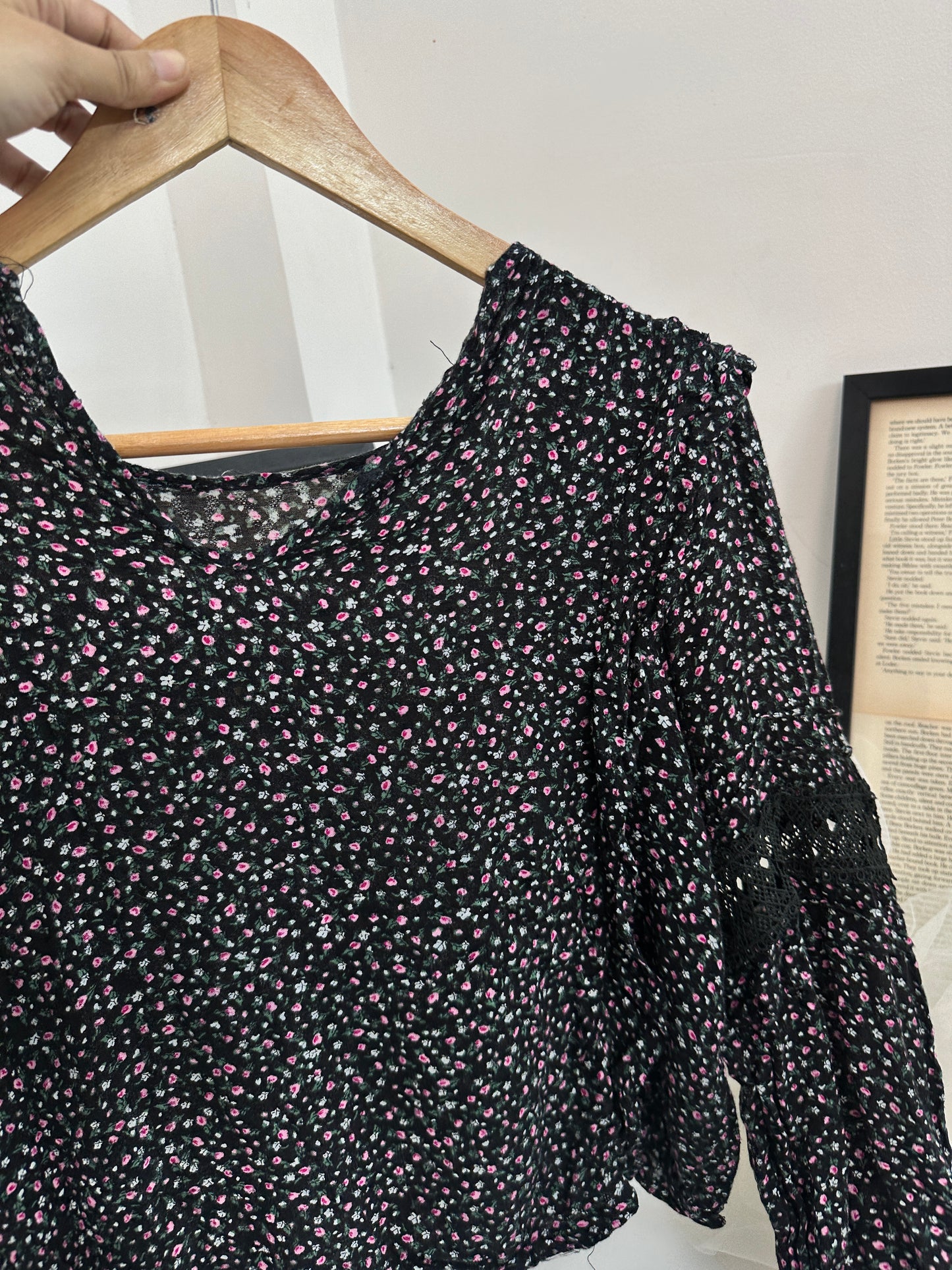Black floral top