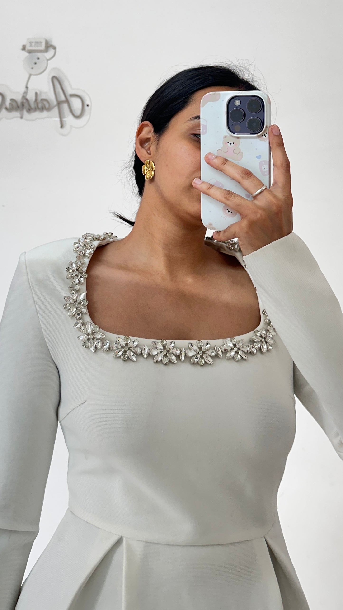 White Crepe Dress
