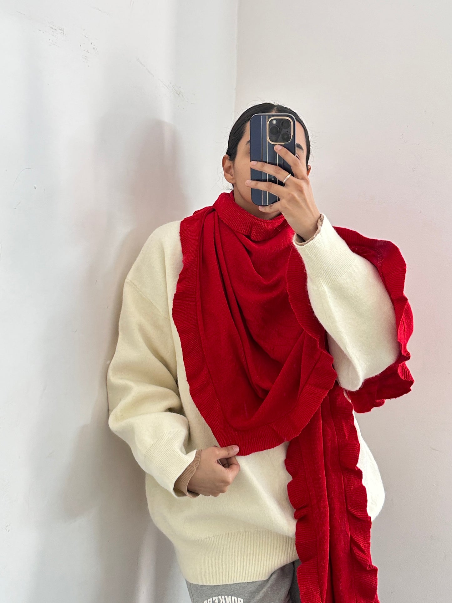 Red Frill Scarf