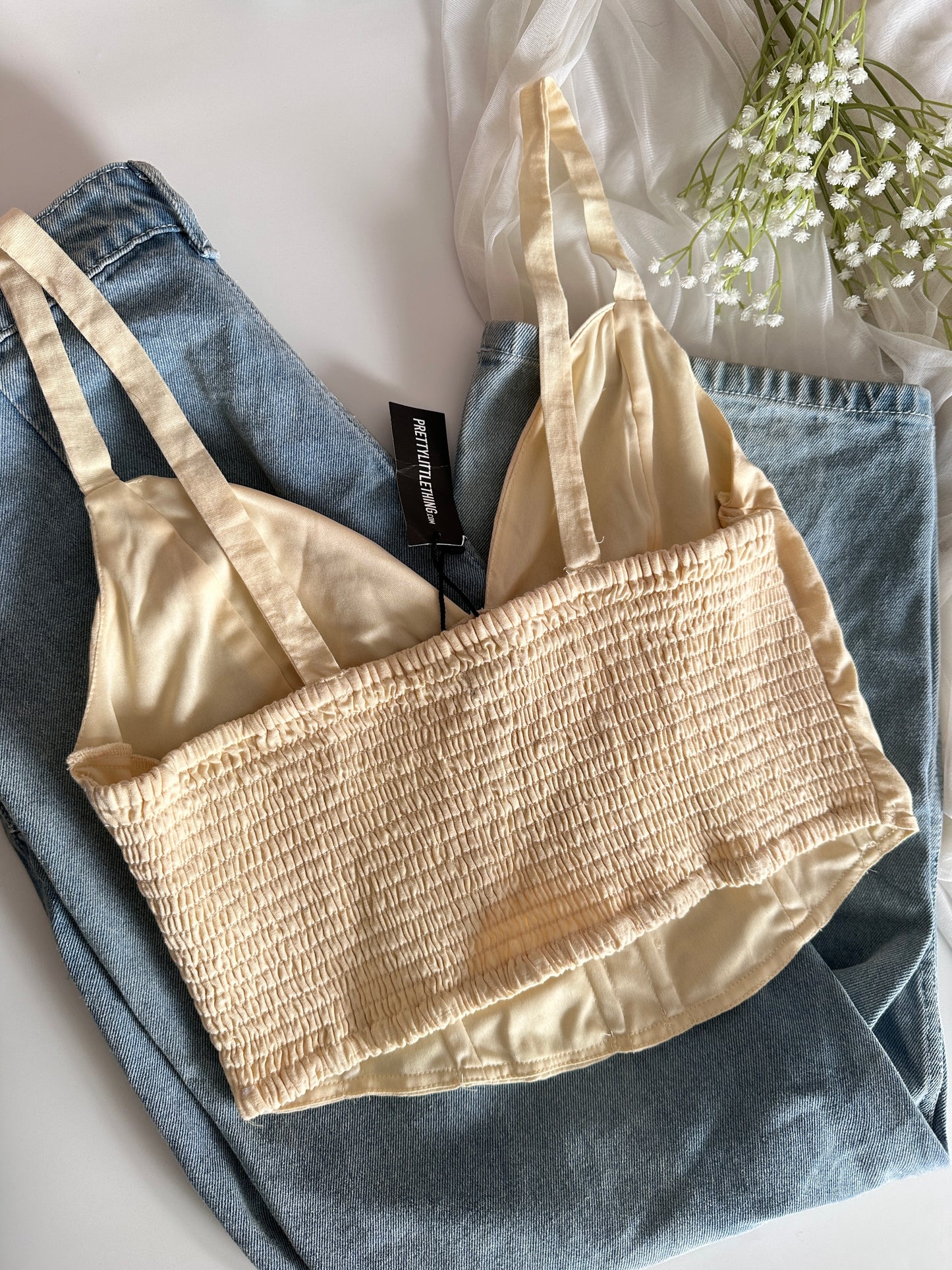 Boohoo cream top