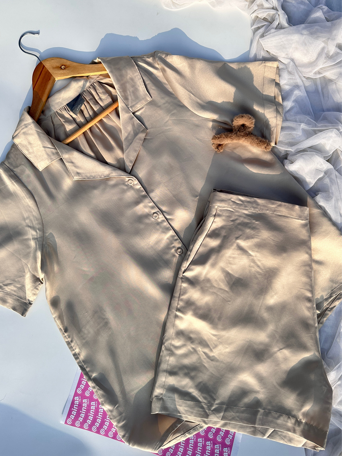 Brown Satin Set