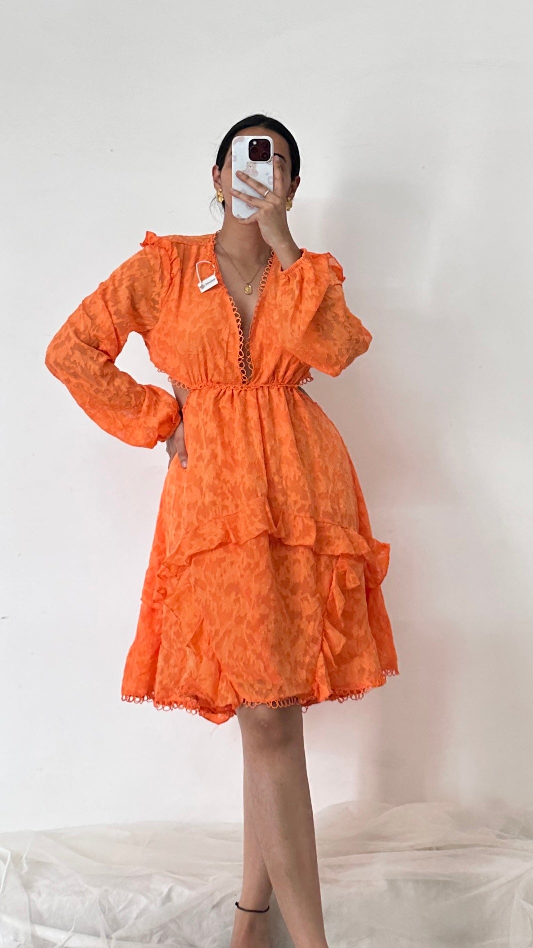 Orange Cut out Dress