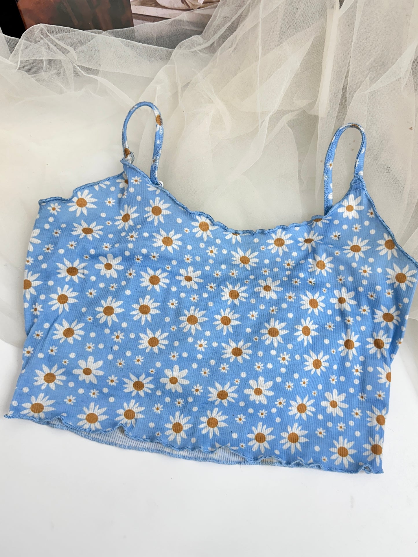 Blue daisy top