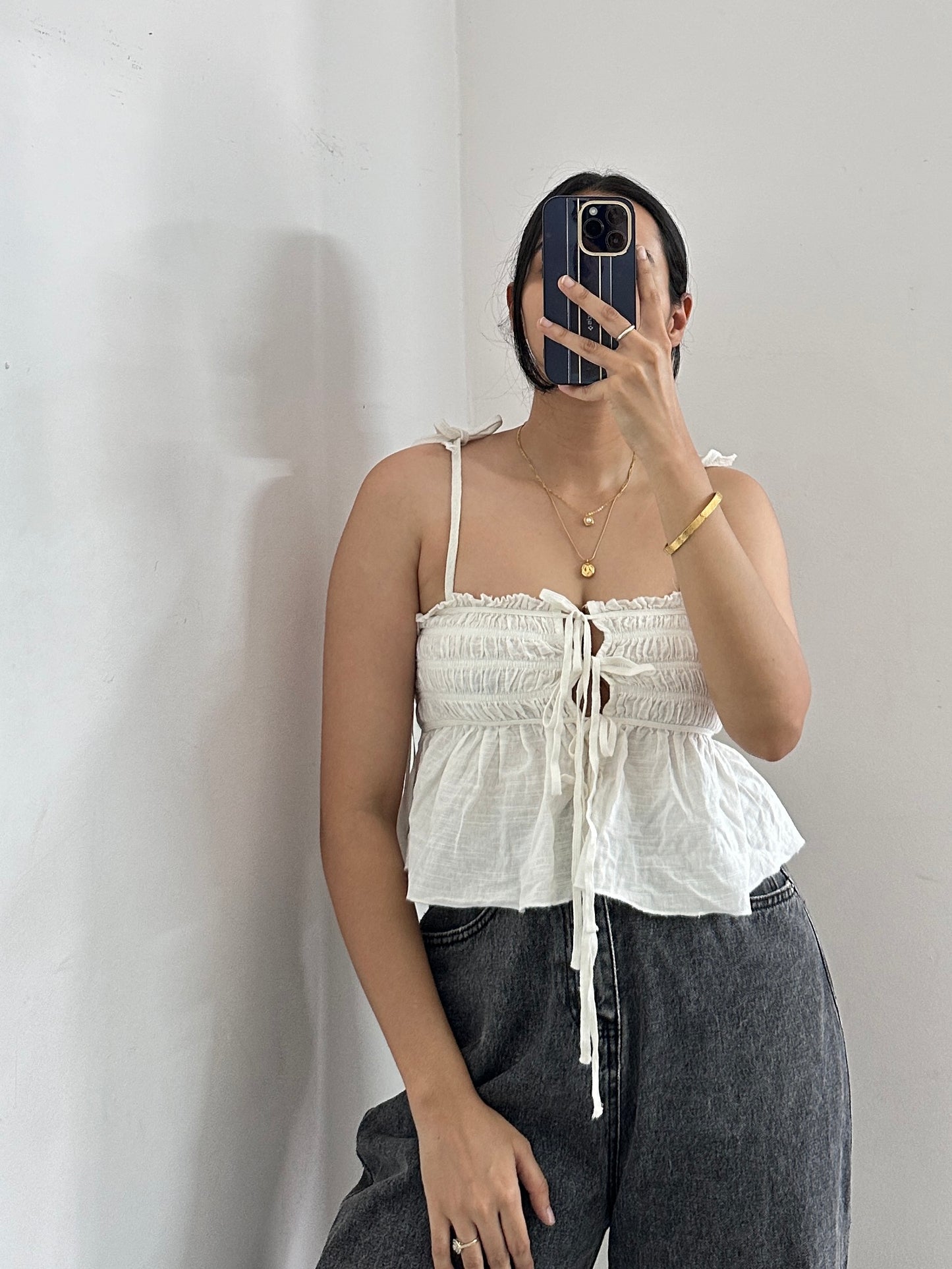 Front ruffle top