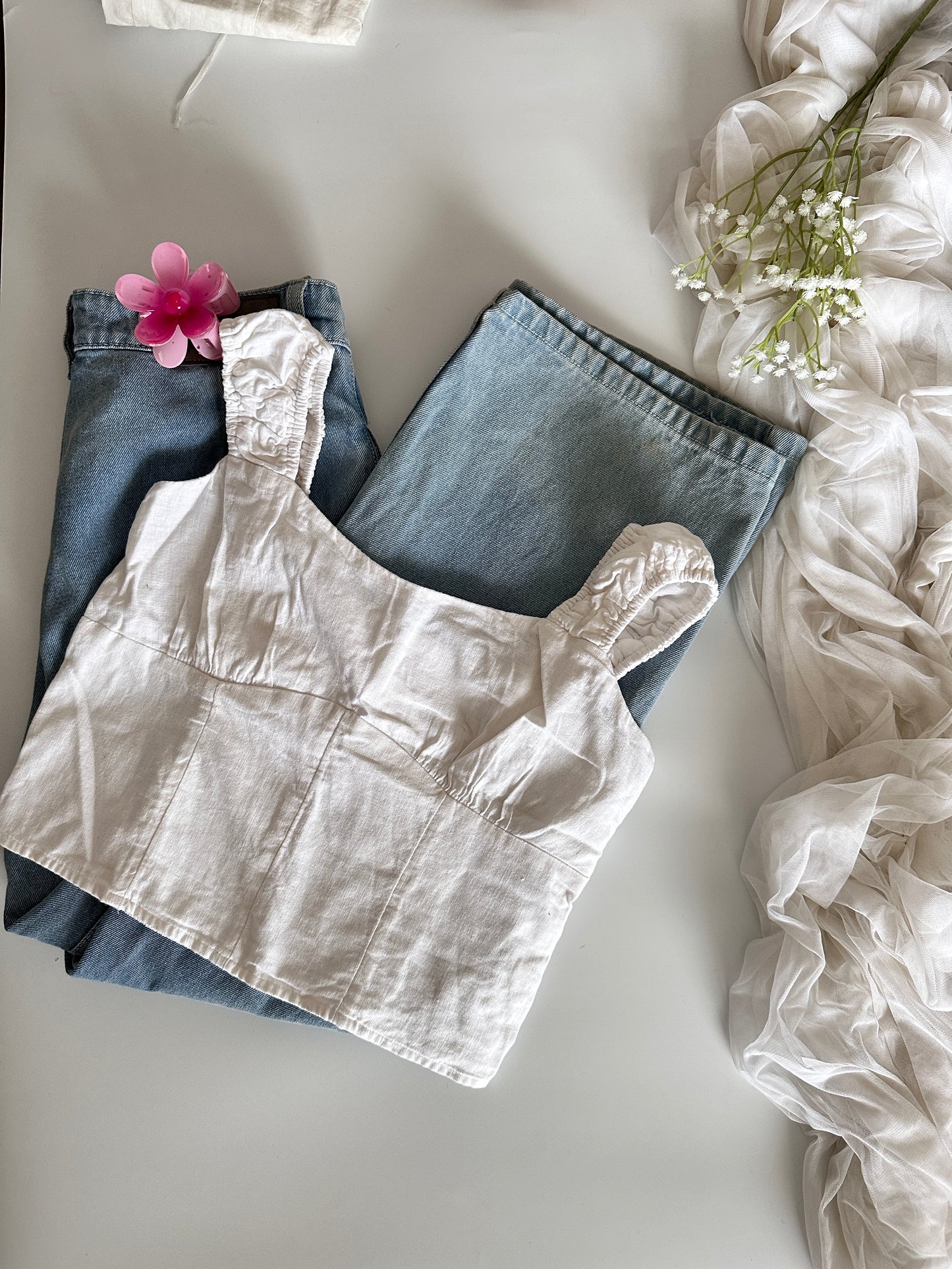 Square neck blouse