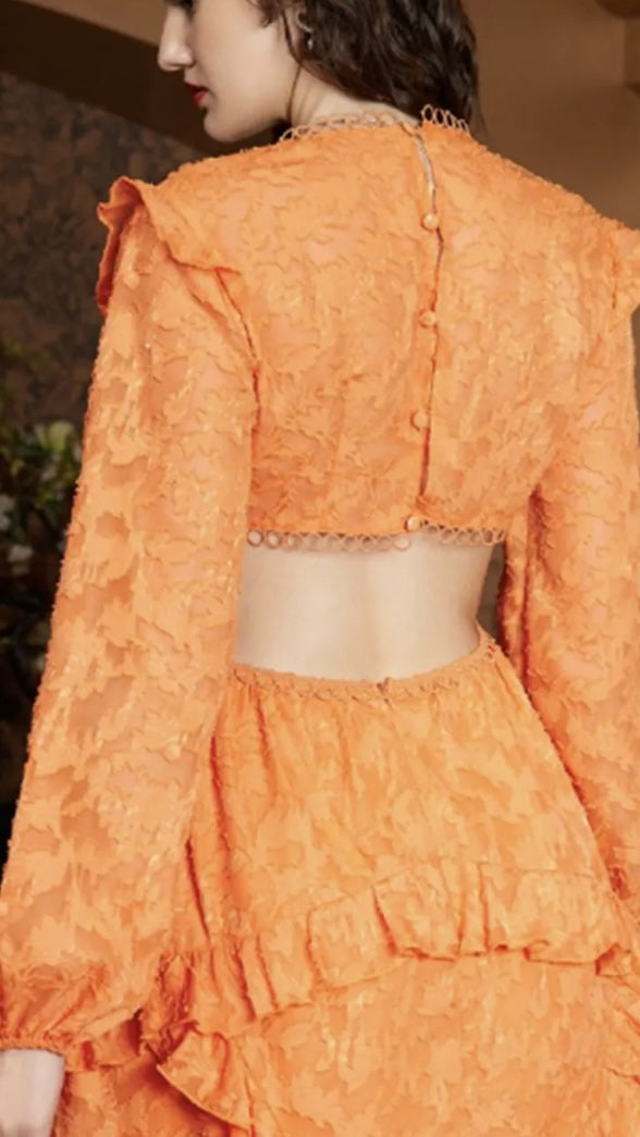 Orange Cut out Dress