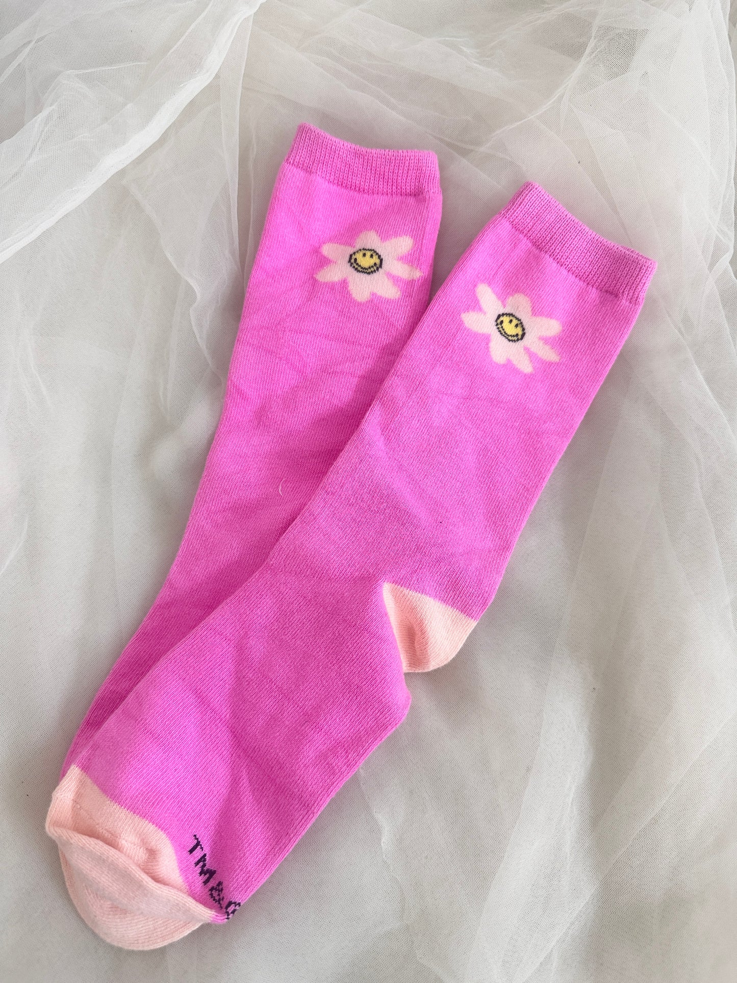 Pink Smiley Socks