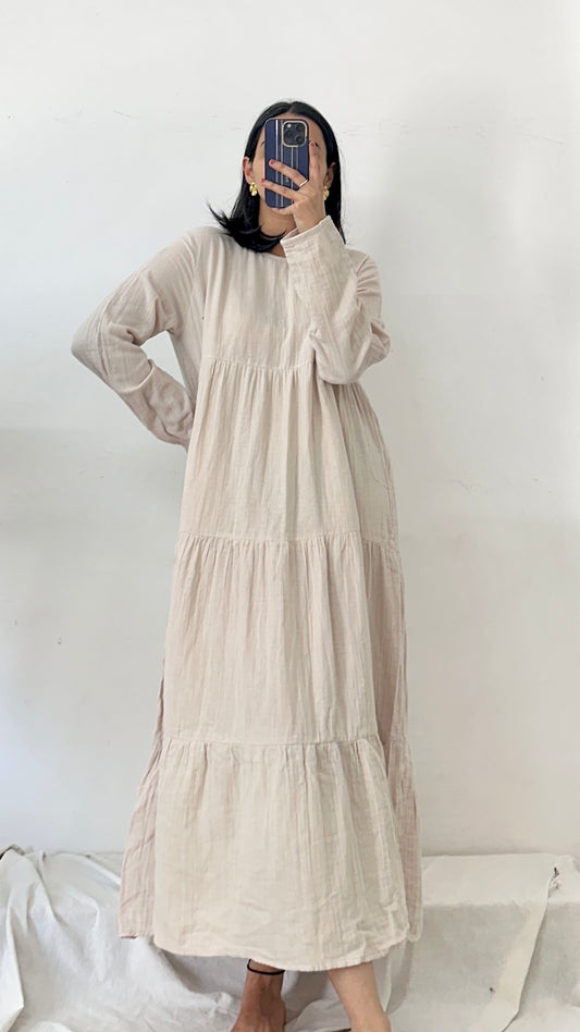Beige cotton dress