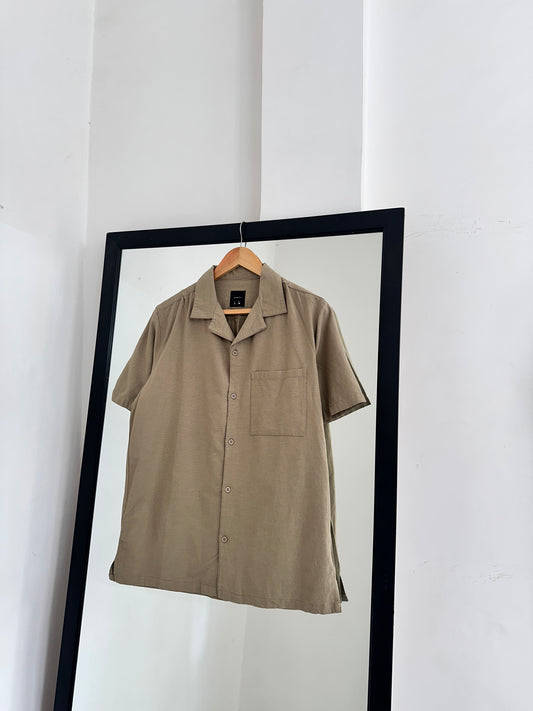 Olive Green Linen Shirt