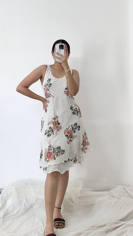 White Floral Cotton Dress