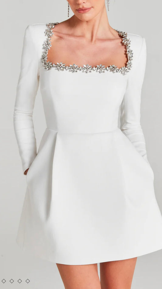 White Crepe Dress