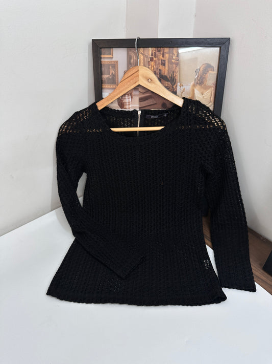 Black net top
