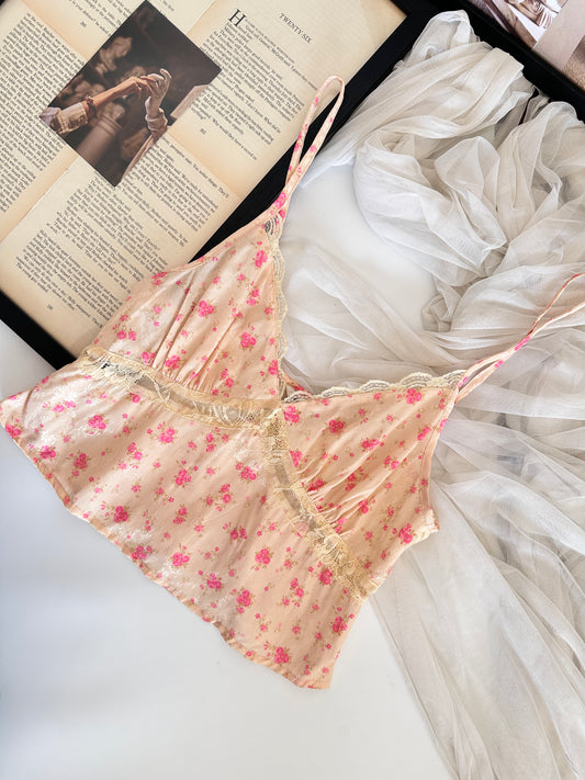 Cream Satin Tank Top