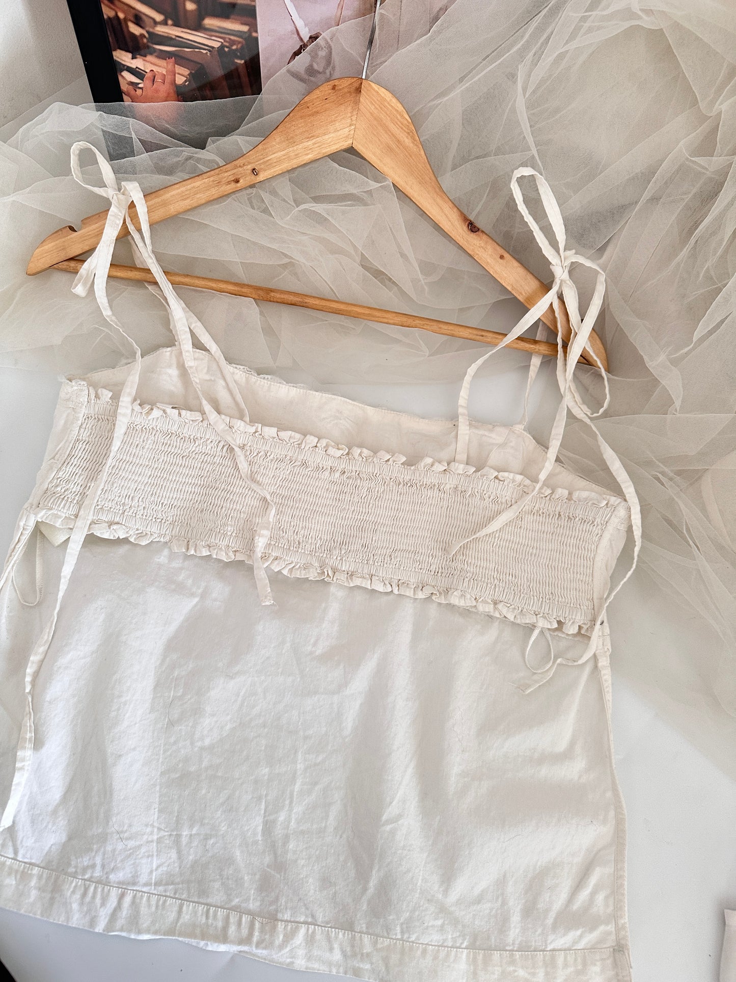 White backless top