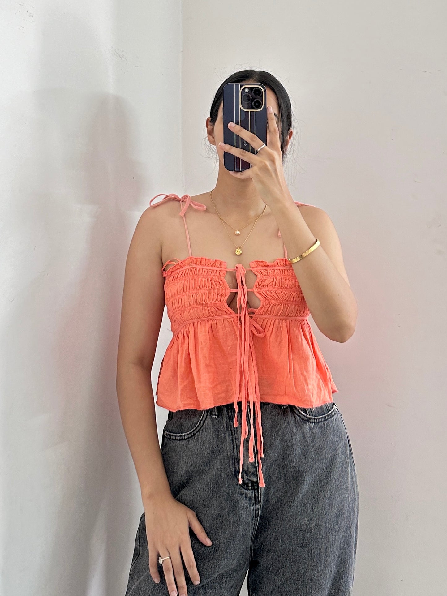 Front ruffle top
