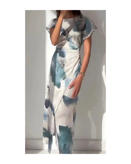 Satin Marble Korean Dress