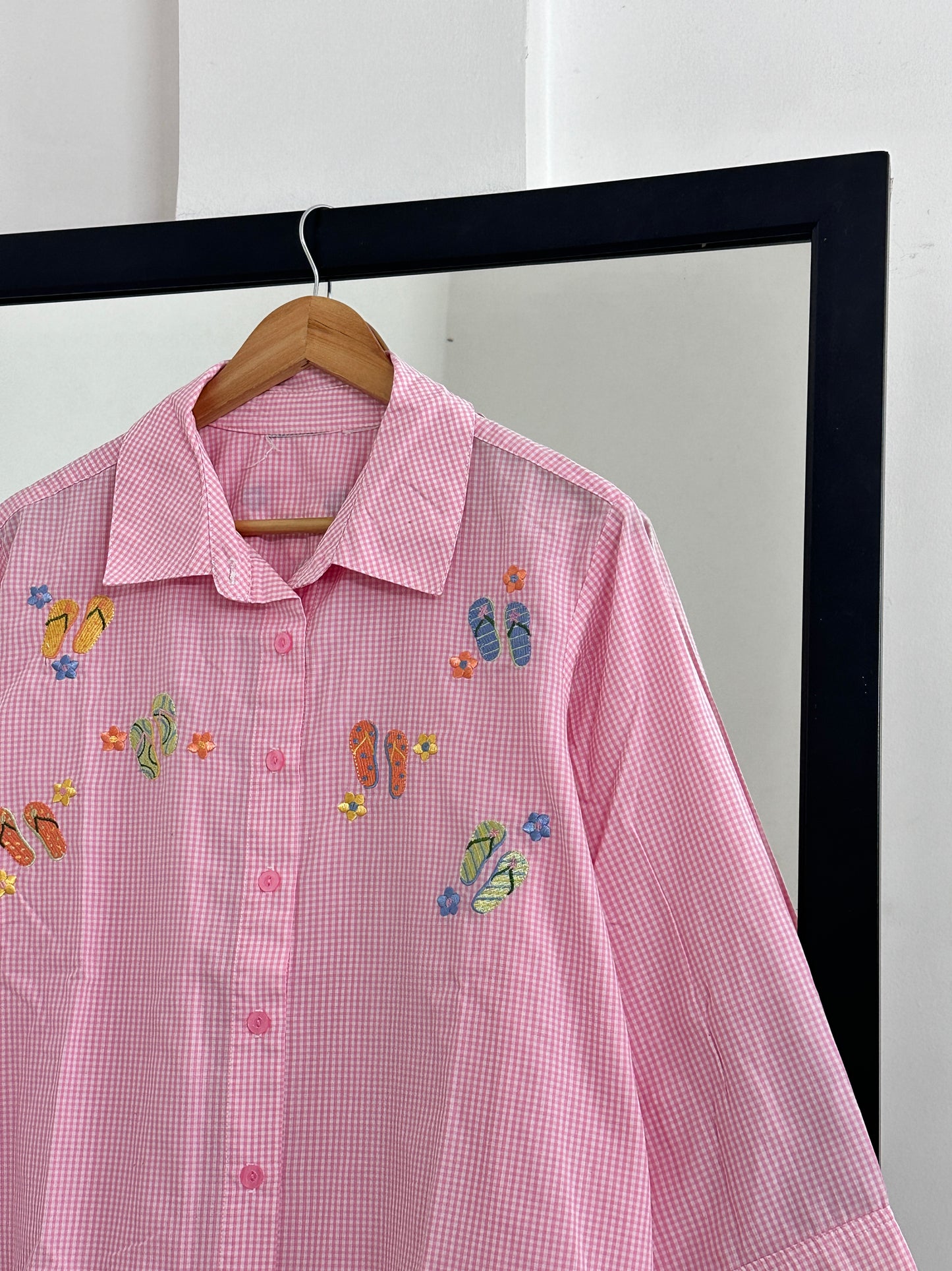 Pink Embroidery Shirt