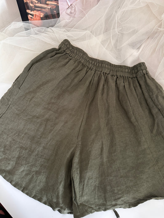 Green Cotton Shorts