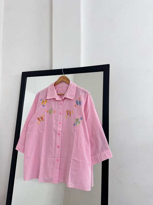 Pink Embroidery Shirt